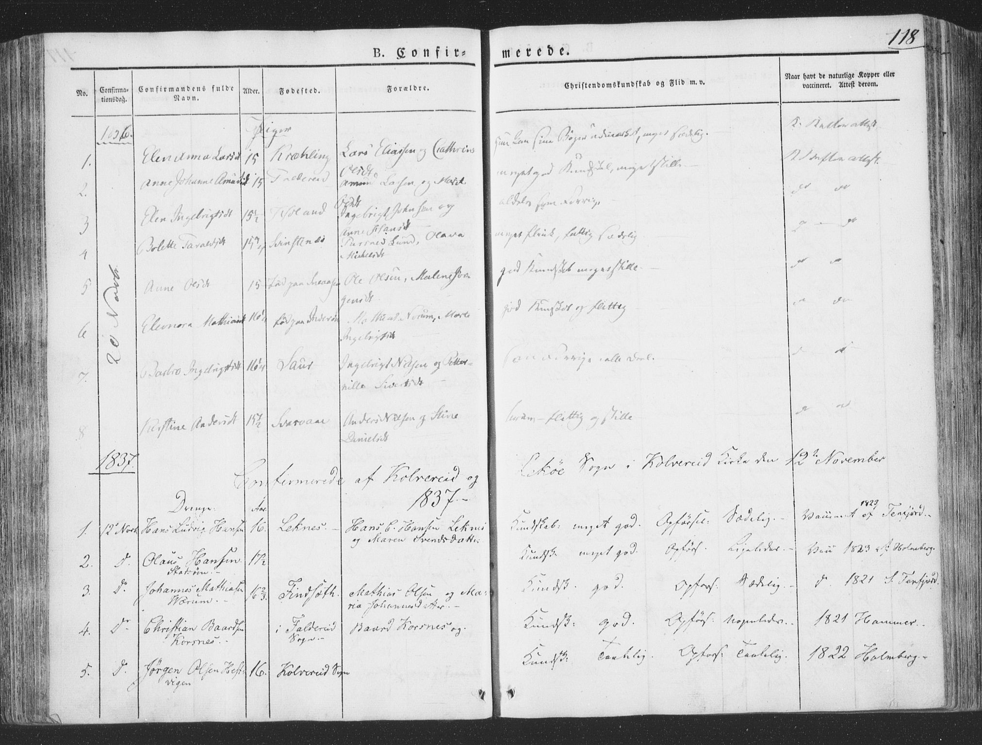 Ministerialprotokoller, klokkerbøker og fødselsregistre - Nord-Trøndelag, AV/SAT-A-1458/780/L0639: Parish register (official) no. 780A04, 1830-1844, p. 118