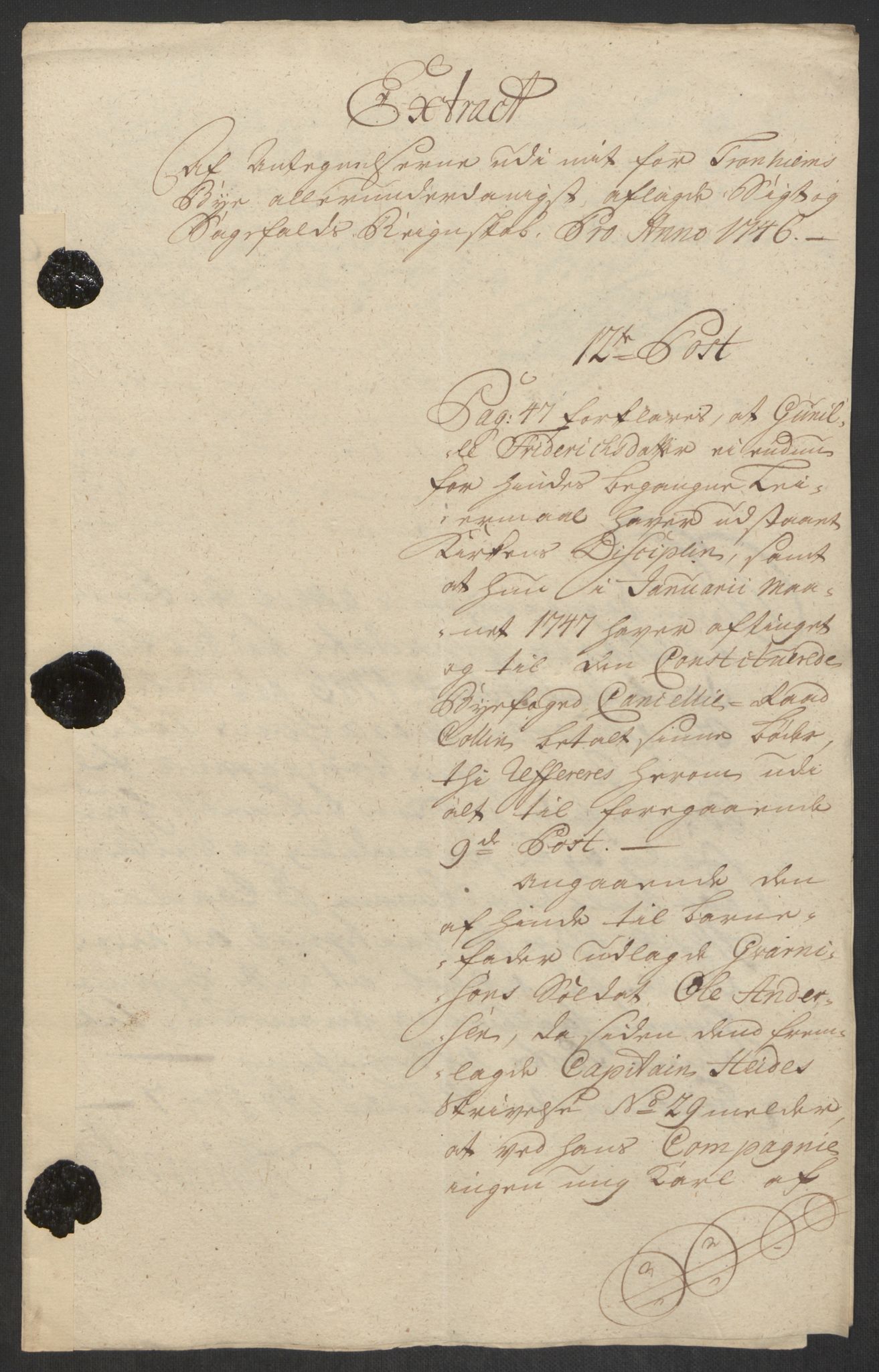 Rentekammeret inntil 1814, Reviderte regnskaper, Byregnskaper, RA/EA-4066/R/Rs/L0541: [S22] Sikt og sakefall, 1743-1746, p. 403