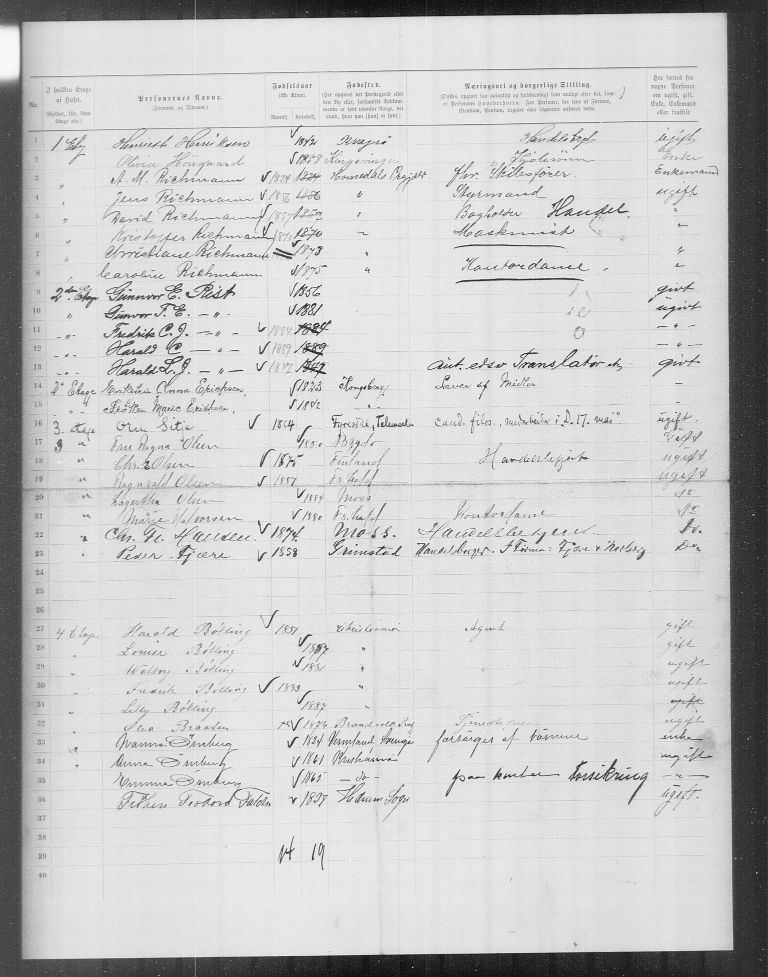 OBA, Municipal Census 1899 for Kristiania, 1899, p. 15185