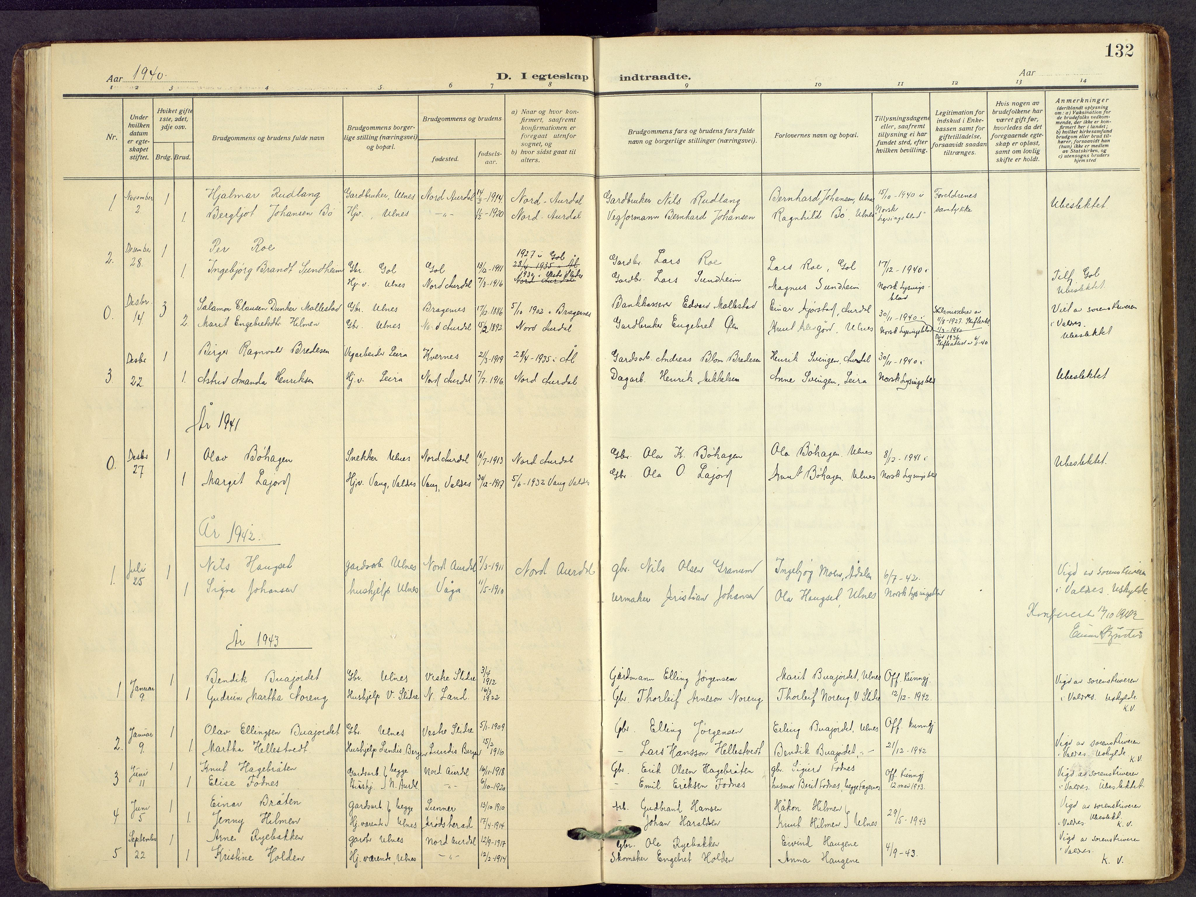 Nord-Aurdal prestekontor, SAH/PREST-132/H/Ha/Hab/L0014: Parish register (copy) no. 14, 1917-1953, p. 132
