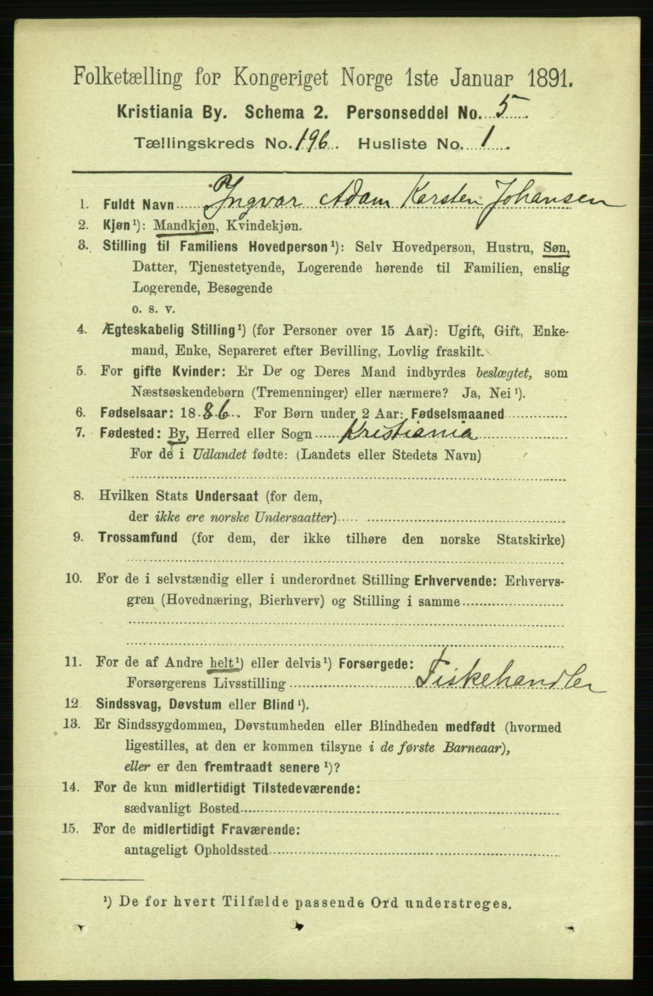 RA, 1891 census for 0301 Kristiania, 1891, p. 118097