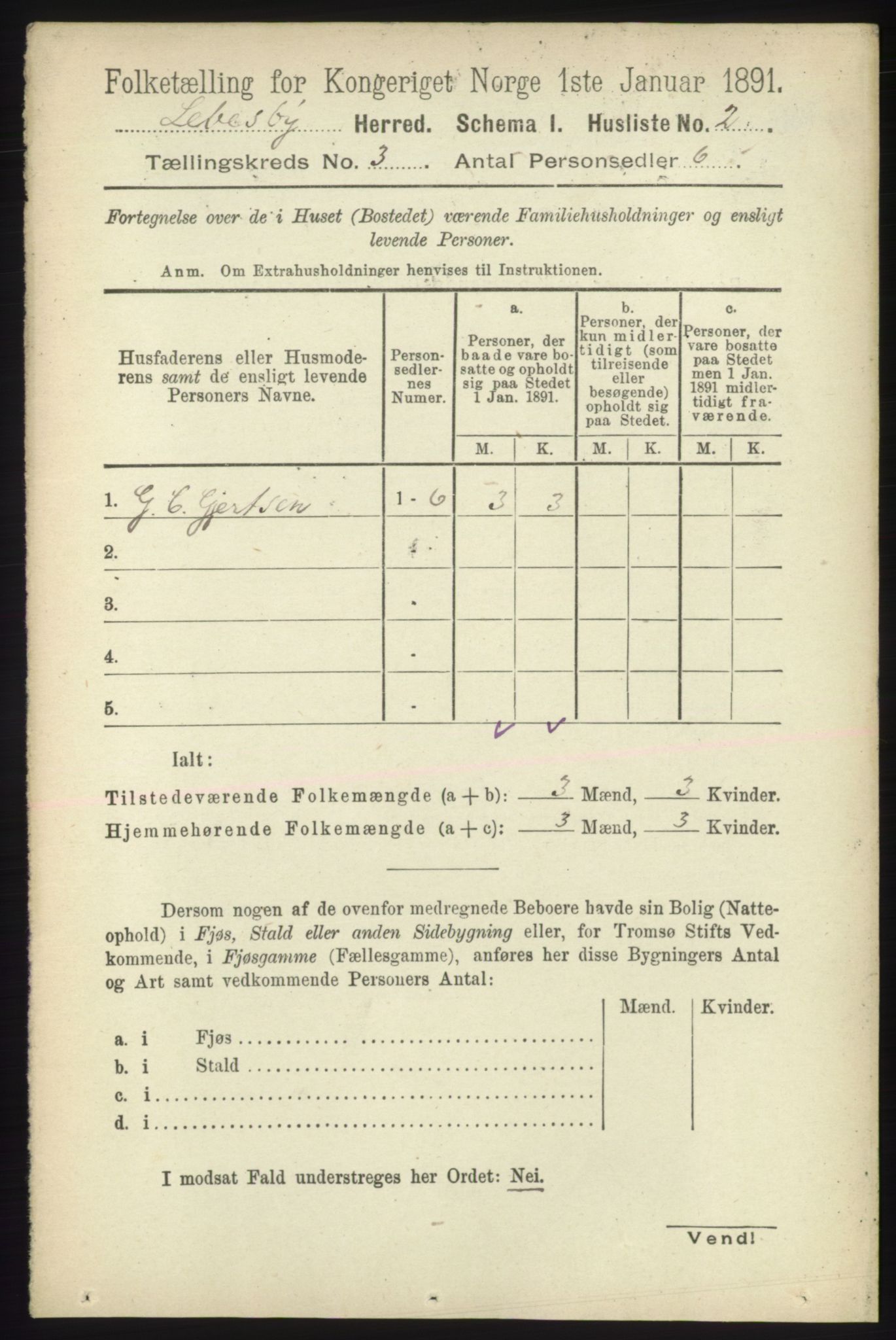 RA, 1891 census for 2022 Lebesby, 1891, p. 679