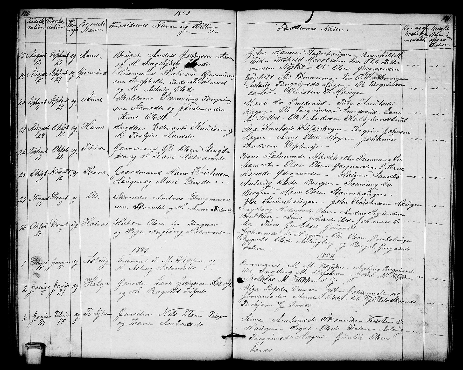 Hjartdal kirkebøker, SAKO/A-270/G/Gb/L0002: Parish register (copy) no. II 2, 1854-1884, p. 120-121