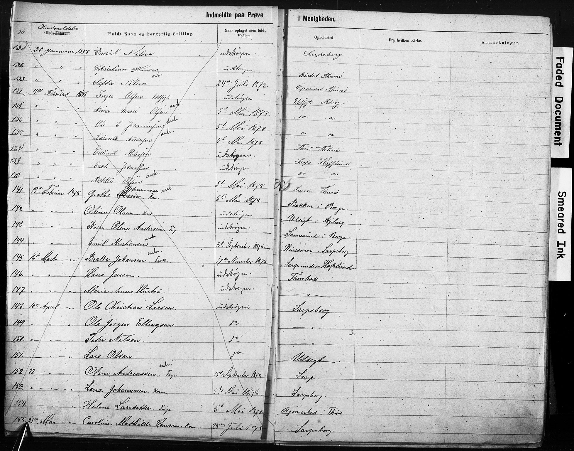 Sarpsborg metodistkirke, AV/SAO-PAO-0233/A/L0003: Dissenter register no. 3, 1856-1893