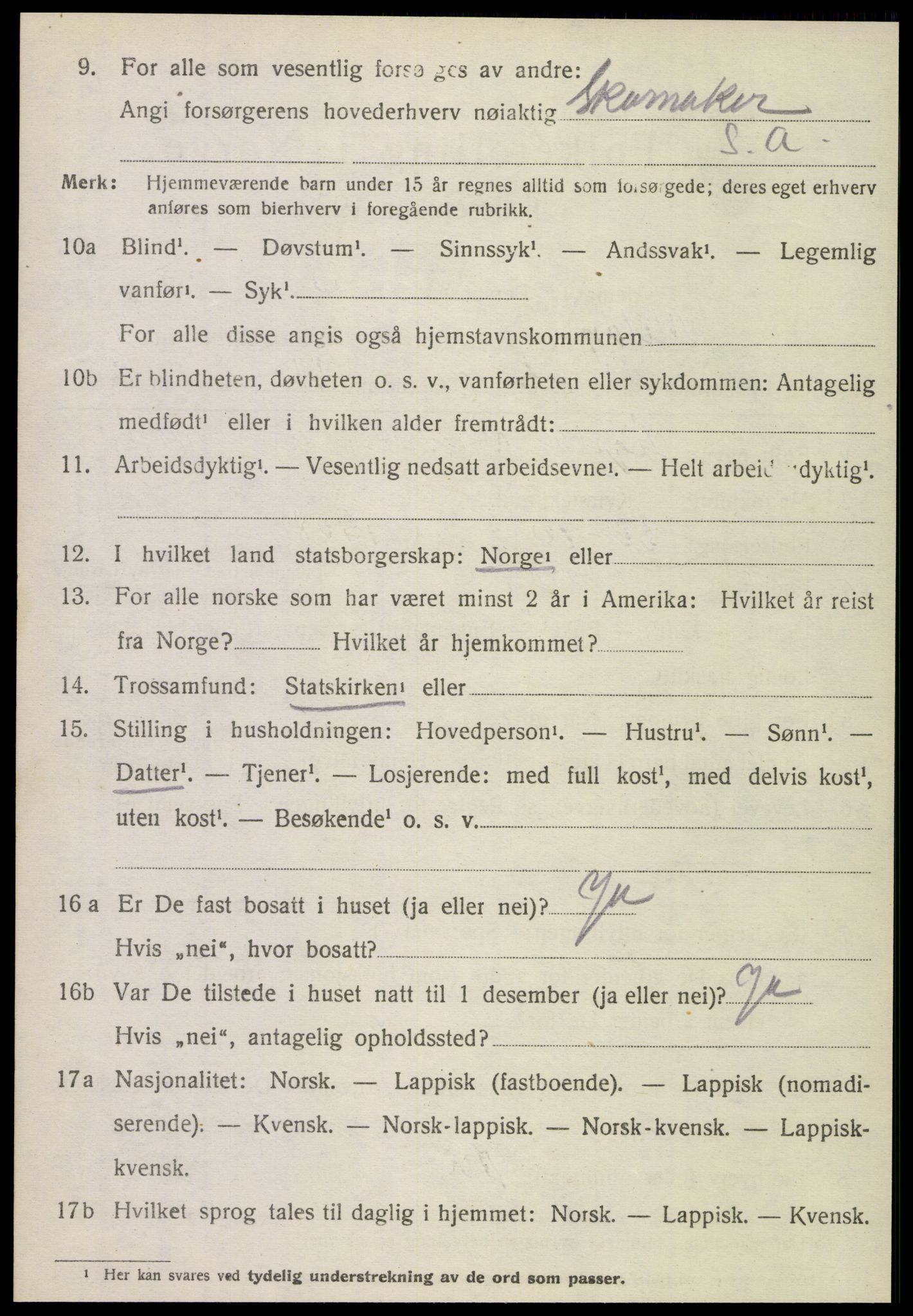 SAT, 1920 census for Meløy, 1920, p. 3454