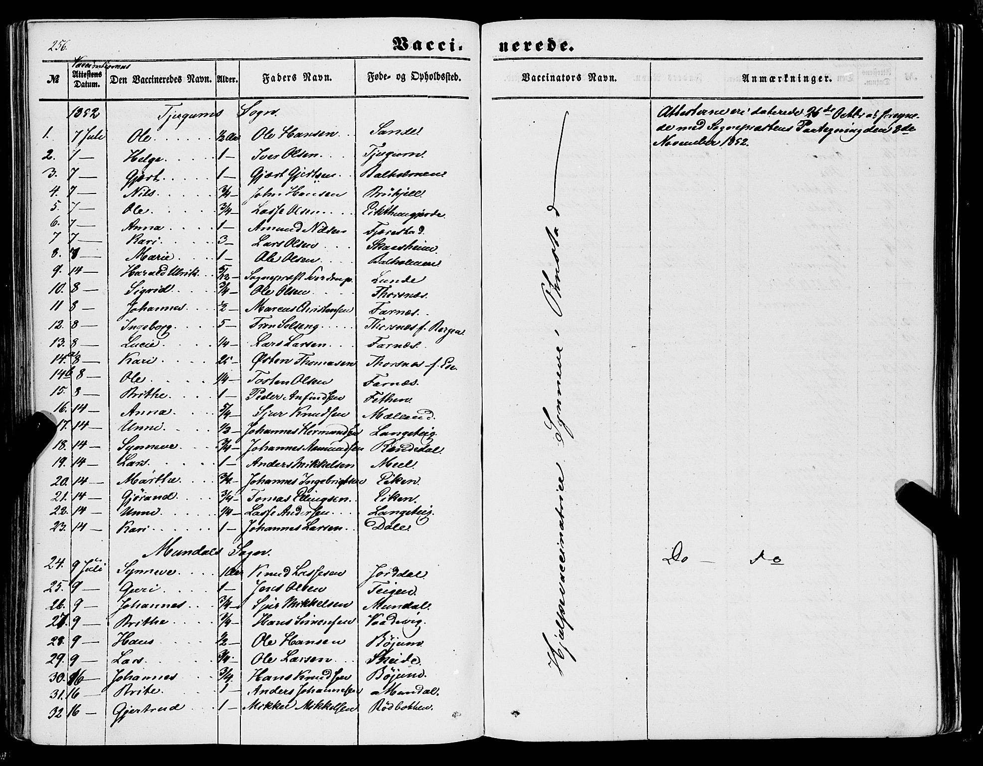 Balestrand sokneprestembete, AV/SAB-A-79601/H/Haa/Haaa/L0002: Parish register (official) no. A 2, 1847-1866, p. 256