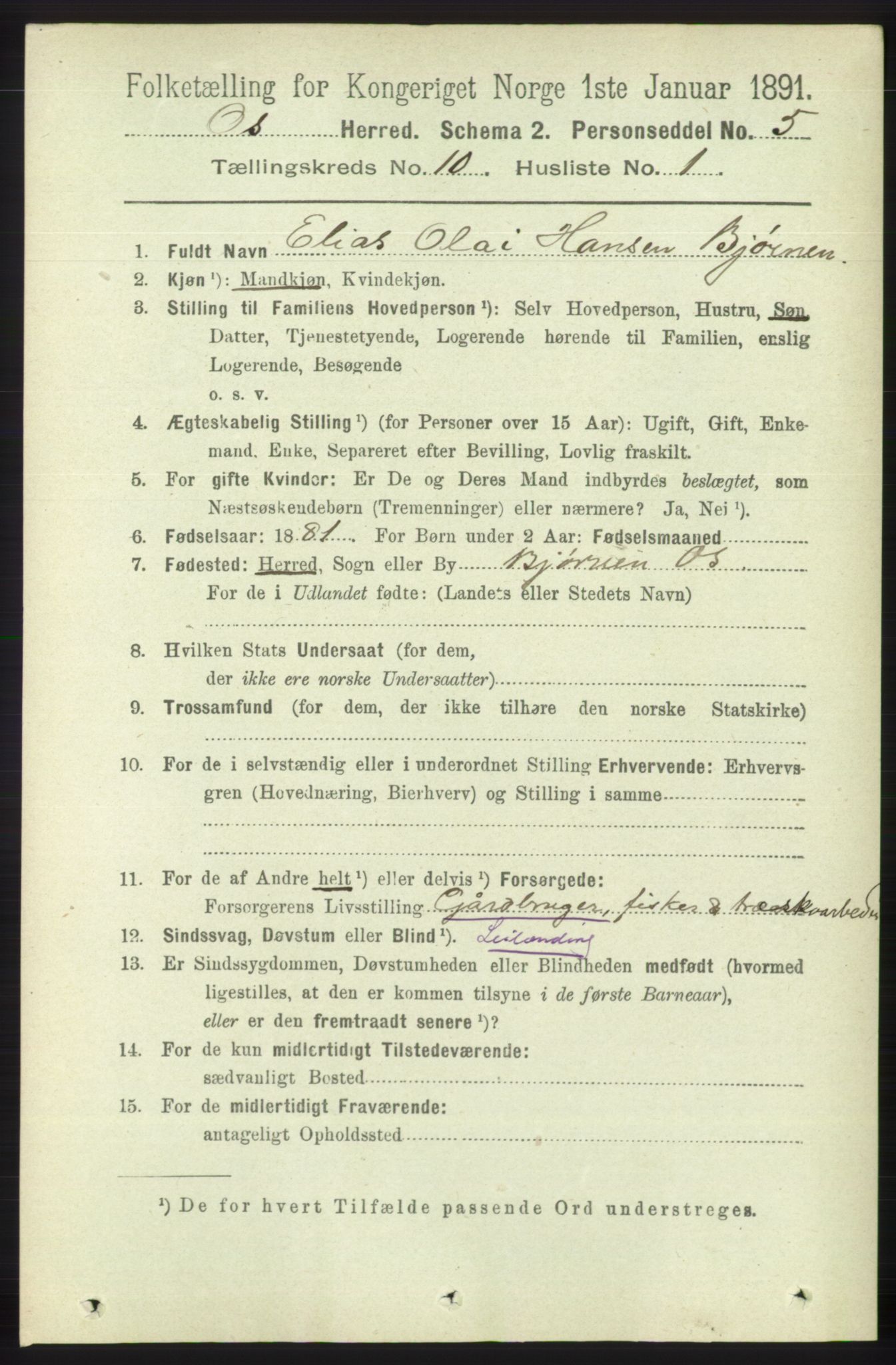 RA, 1891 census for 1243 Os, 1891, p. 2263