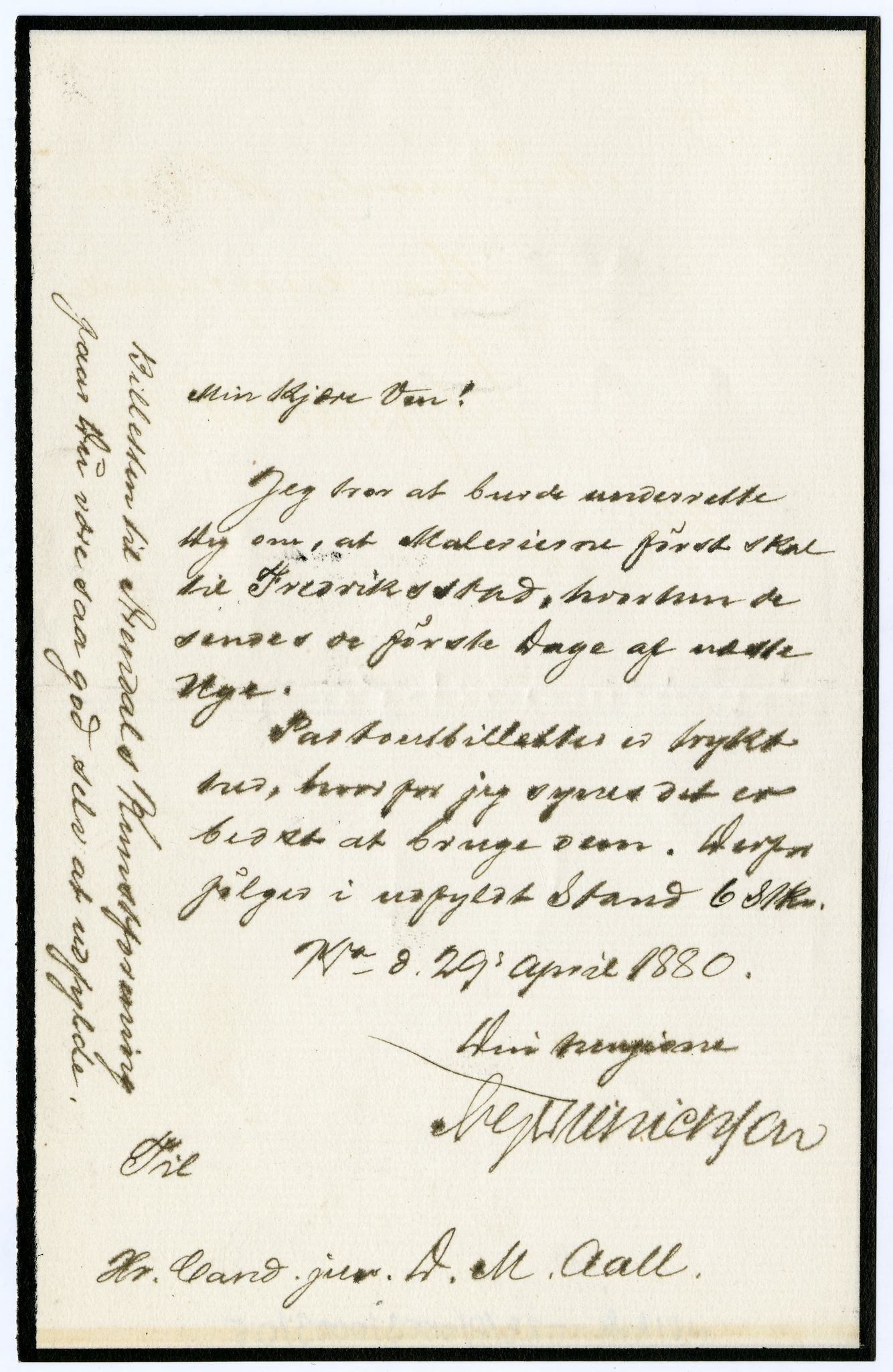 Diderik Maria Aalls brevsamling, NF/Ark-1023/F/L0003: D.M. Aalls brevsamling. D - G, 1797-1889, p. 109