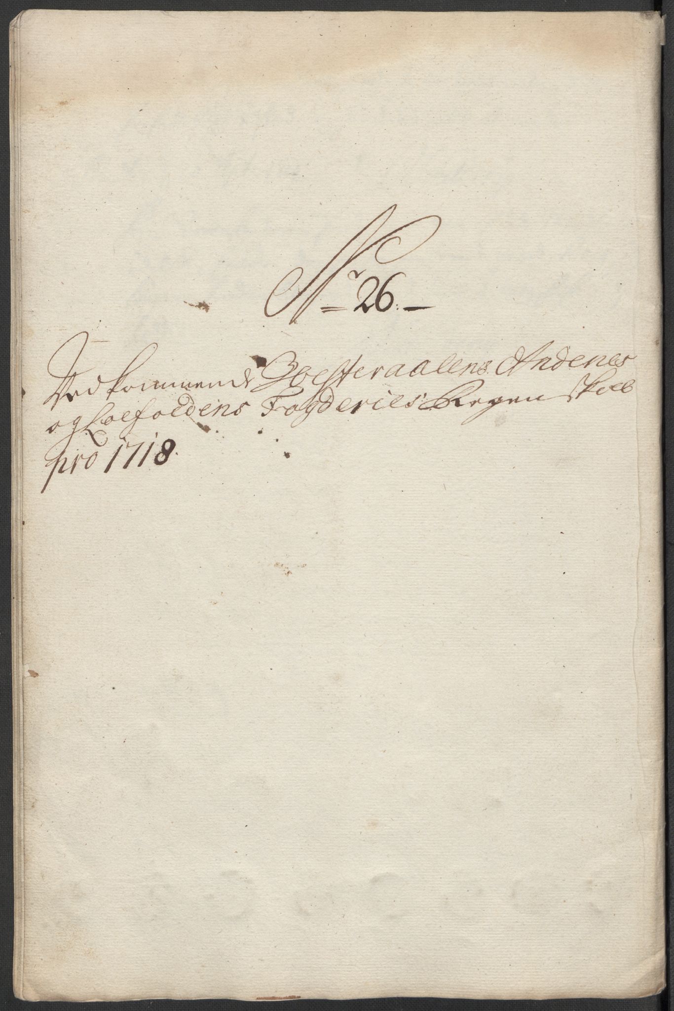 Rentekammeret inntil 1814, Reviderte regnskaper, Fogderegnskap, RA/EA-4092/R67/L4684: Fogderegnskap Vesterålen, Andenes og Lofoten, 1718, p. 244
