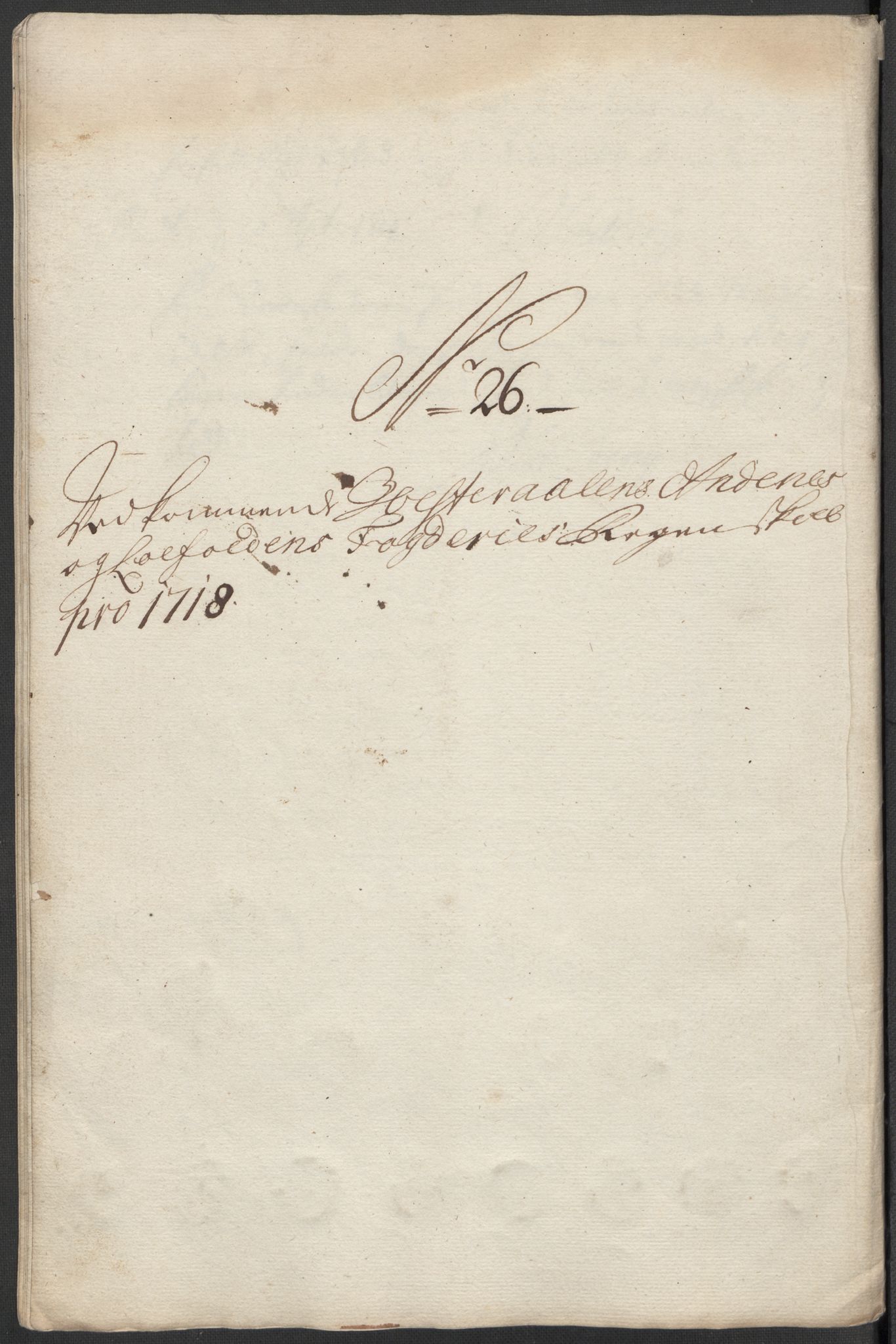 Rentekammeret inntil 1814, Reviderte regnskaper, Fogderegnskap, AV/RA-EA-4092/R67/L4684: Fogderegnskap Vesterålen, Andenes og Lofoten, 1718, p. 244