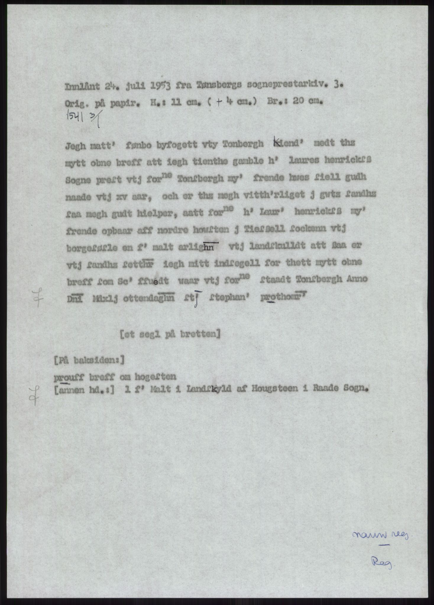 Samlinger til kildeutgivelse, Diplomavskriftsamlingen, AV/RA-EA-4053/H/Ha, p. 1005