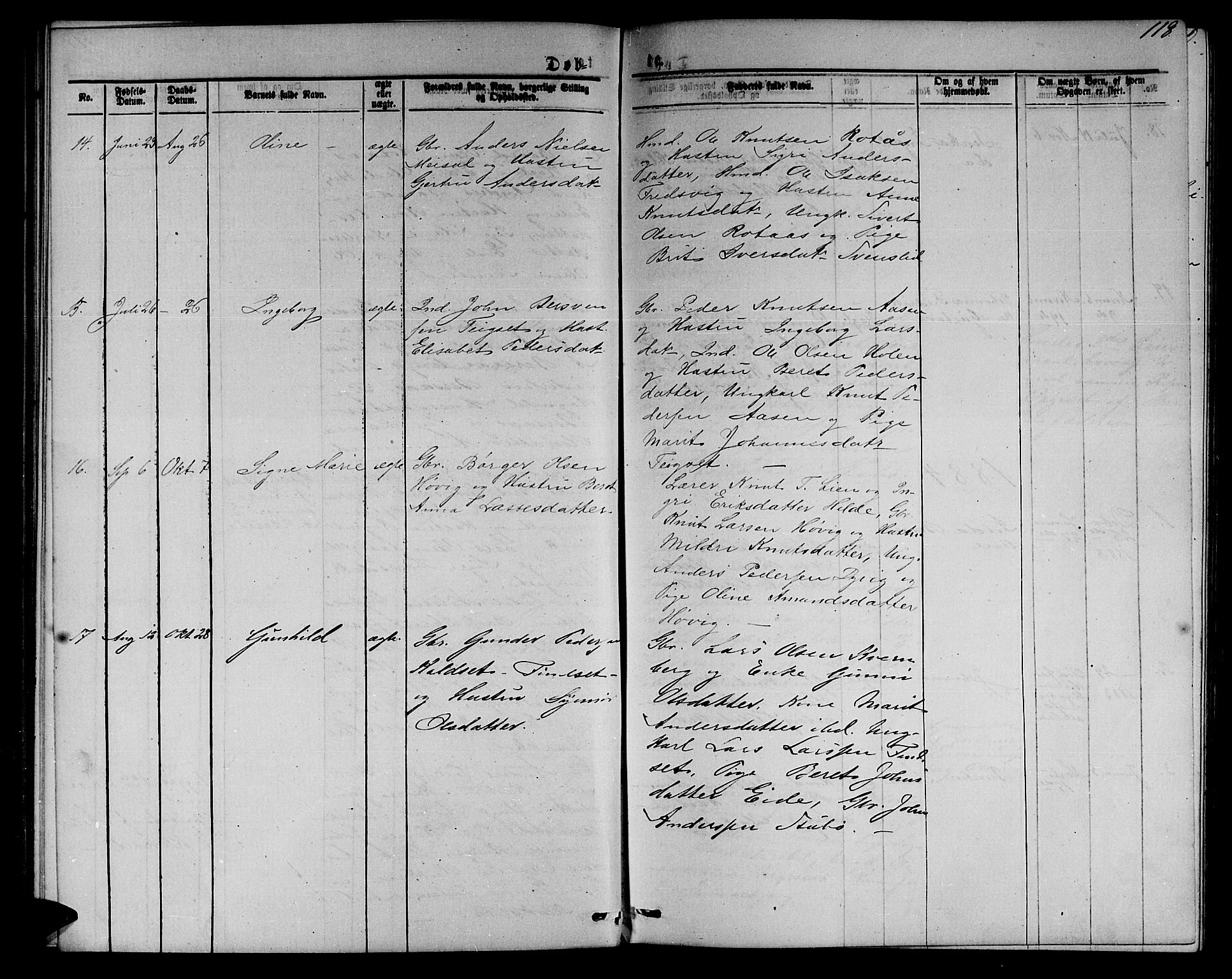 Ministerialprotokoller, klokkerbøker og fødselsregistre - Møre og Romsdal, AV/SAT-A-1454/551/L0630: Parish register (copy) no. 551C02, 1867-1885, p. 118