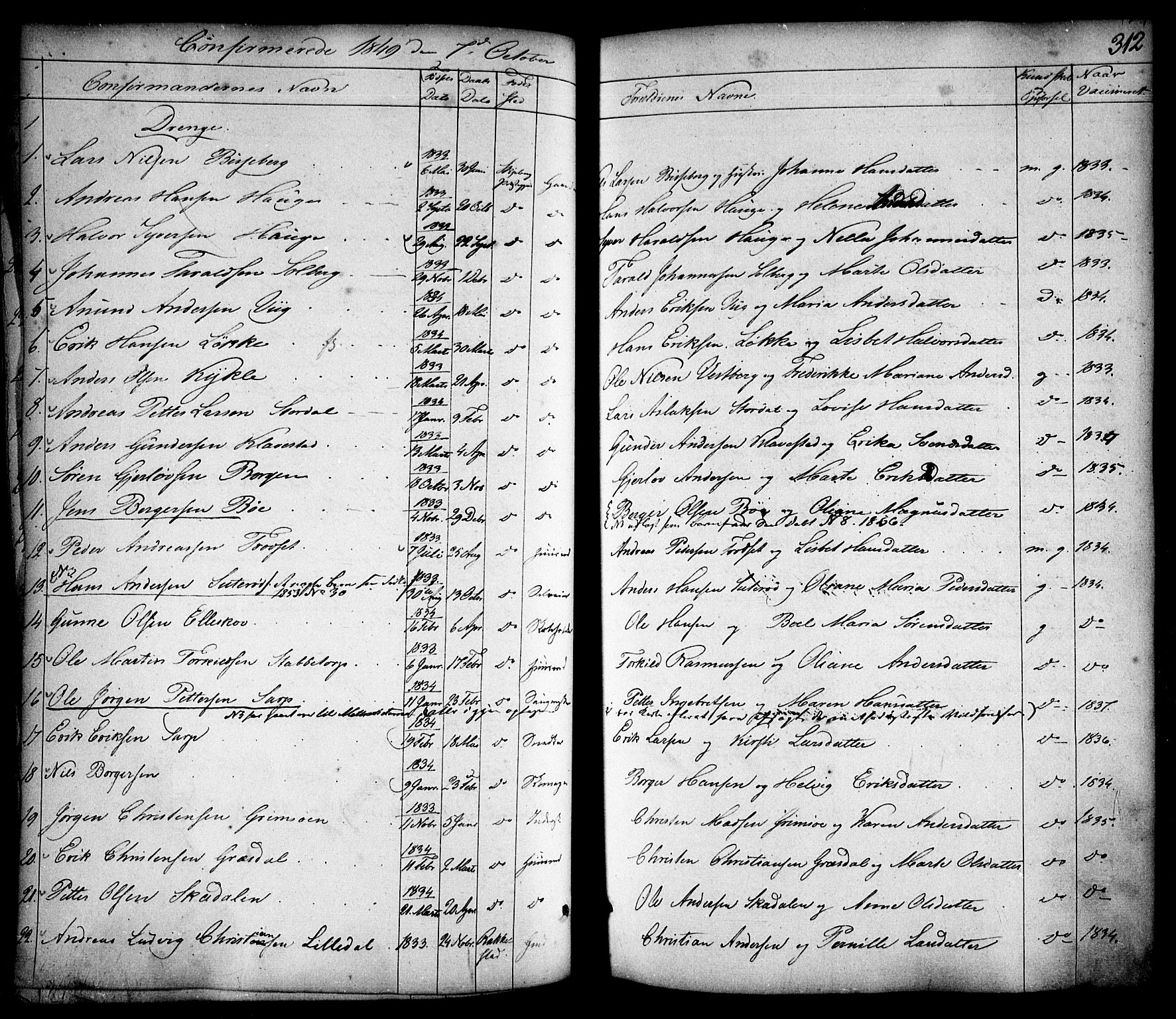 Skjeberg prestekontor Kirkebøker, SAO/A-10923/F/Fa/L0006: Parish register (official) no. I 6, 1846-1858, p. 312