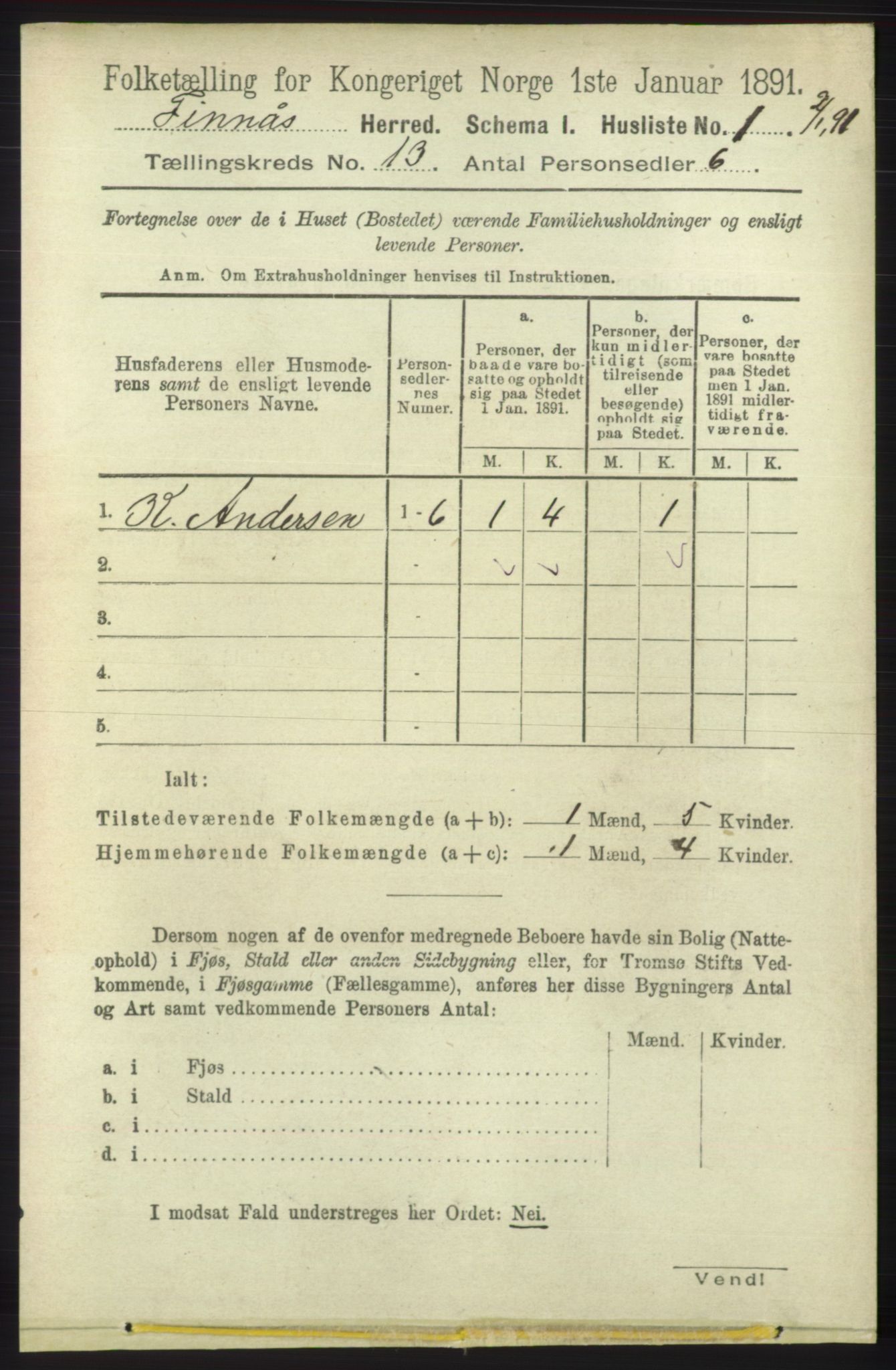 RA, 1891 census for 1218 Finnås, 1891, p. 5576