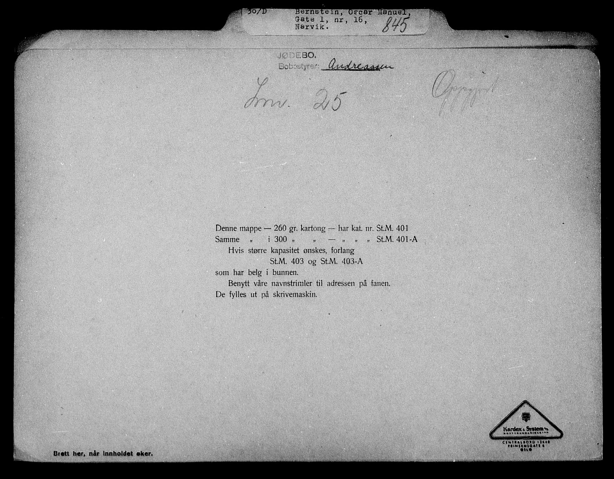 Justisdepartementet, Tilbakeføringskontoret for inndratte formuer, AV/RA-S-1564/H/Hc/Hcb/L0910: --, 1945-1947, p. 229