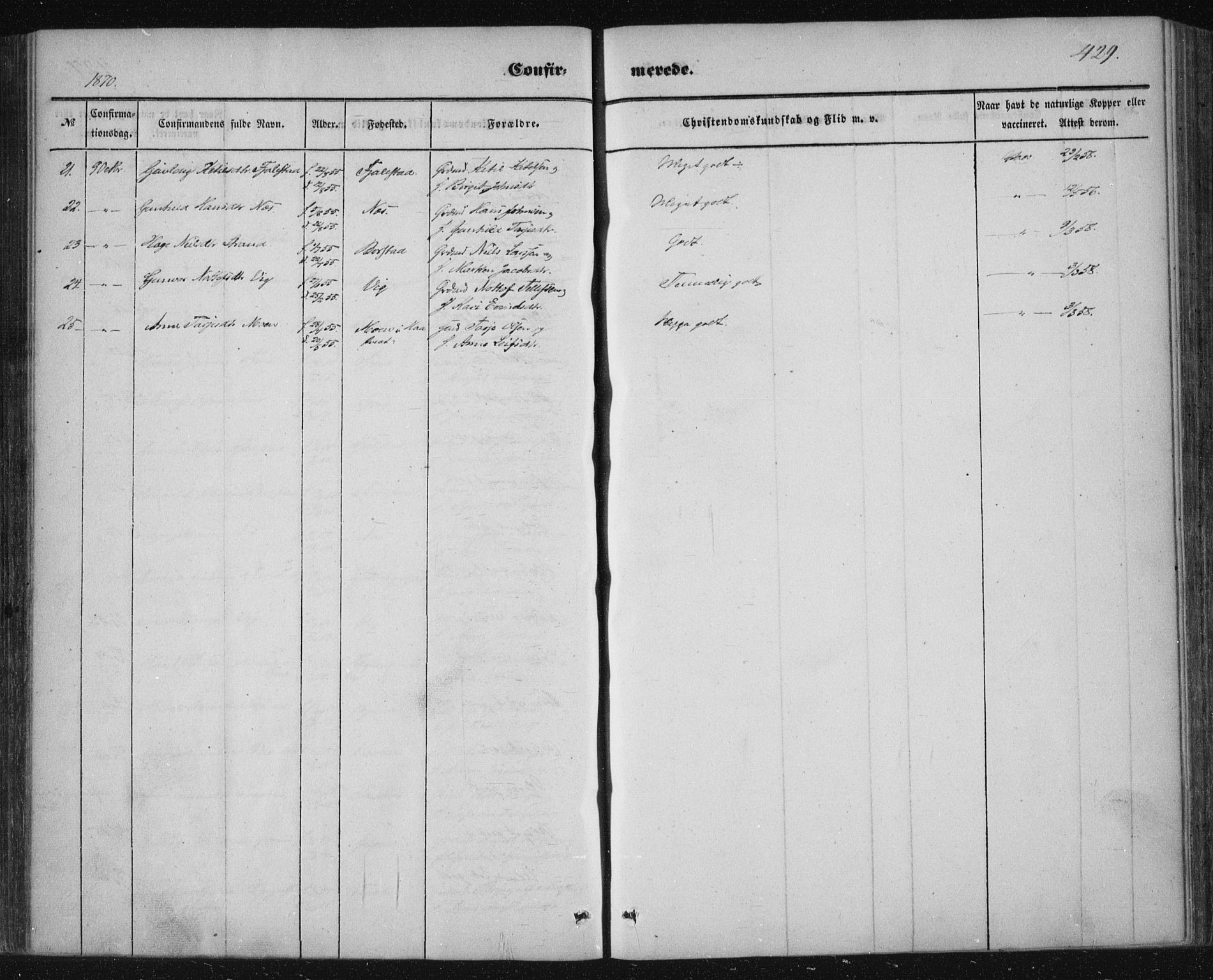 Nissedal kirkebøker, AV/SAKO-A-288/F/Fa/L0003: Parish register (official) no. I 3, 1846-1870, p. 428-429