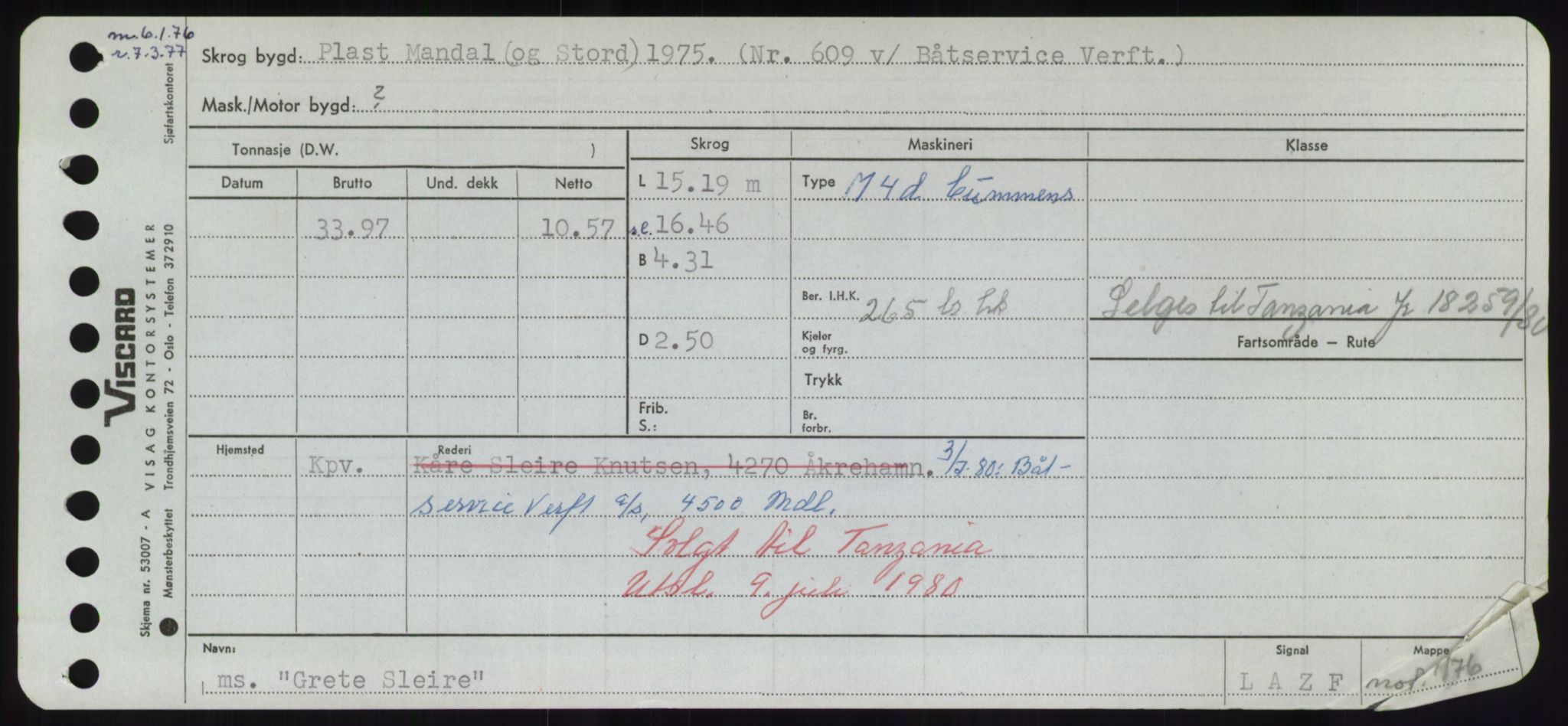 Sjøfartsdirektoratet med forløpere, Skipsmålingen, RA/S-1627/H/Hd/L0013: Fartøy, Gne-Gås, p. 219