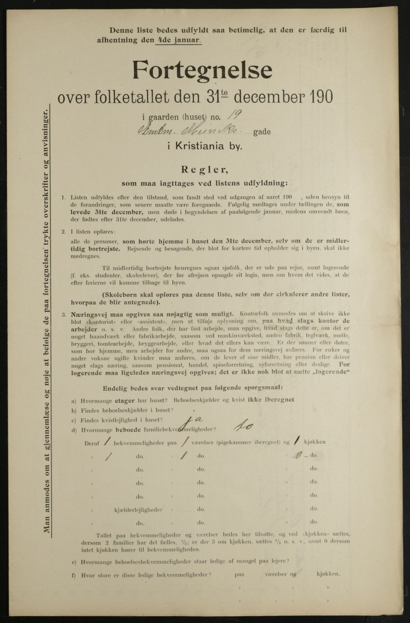 OBA, Municipal Census 1901 for Kristiania, 1901, p. 297