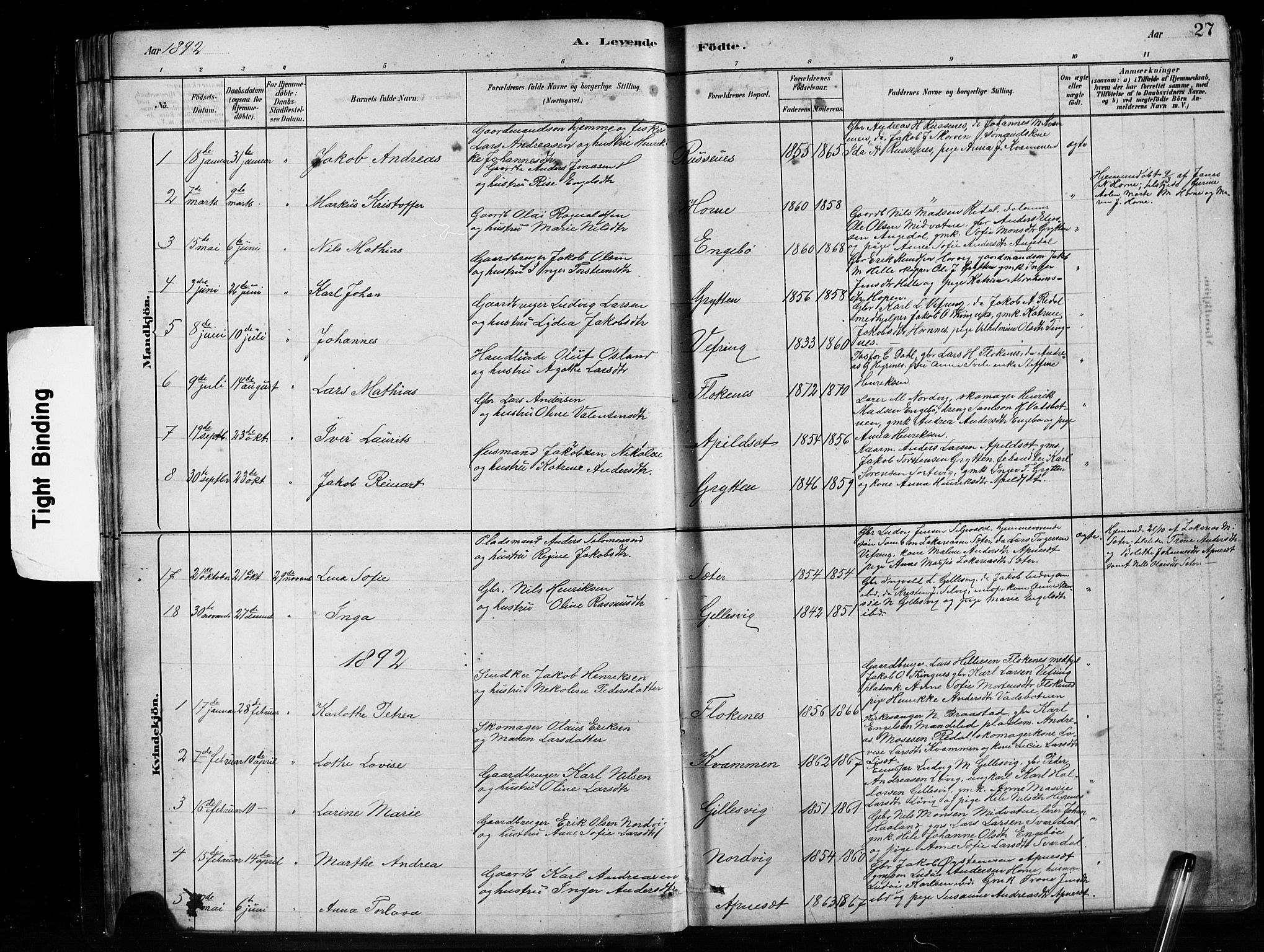 Førde sokneprestembete, SAB/A-79901/H/Hab/Habe/L0001: Parish register (copy) no. E 1, 1881-1920, p. 27