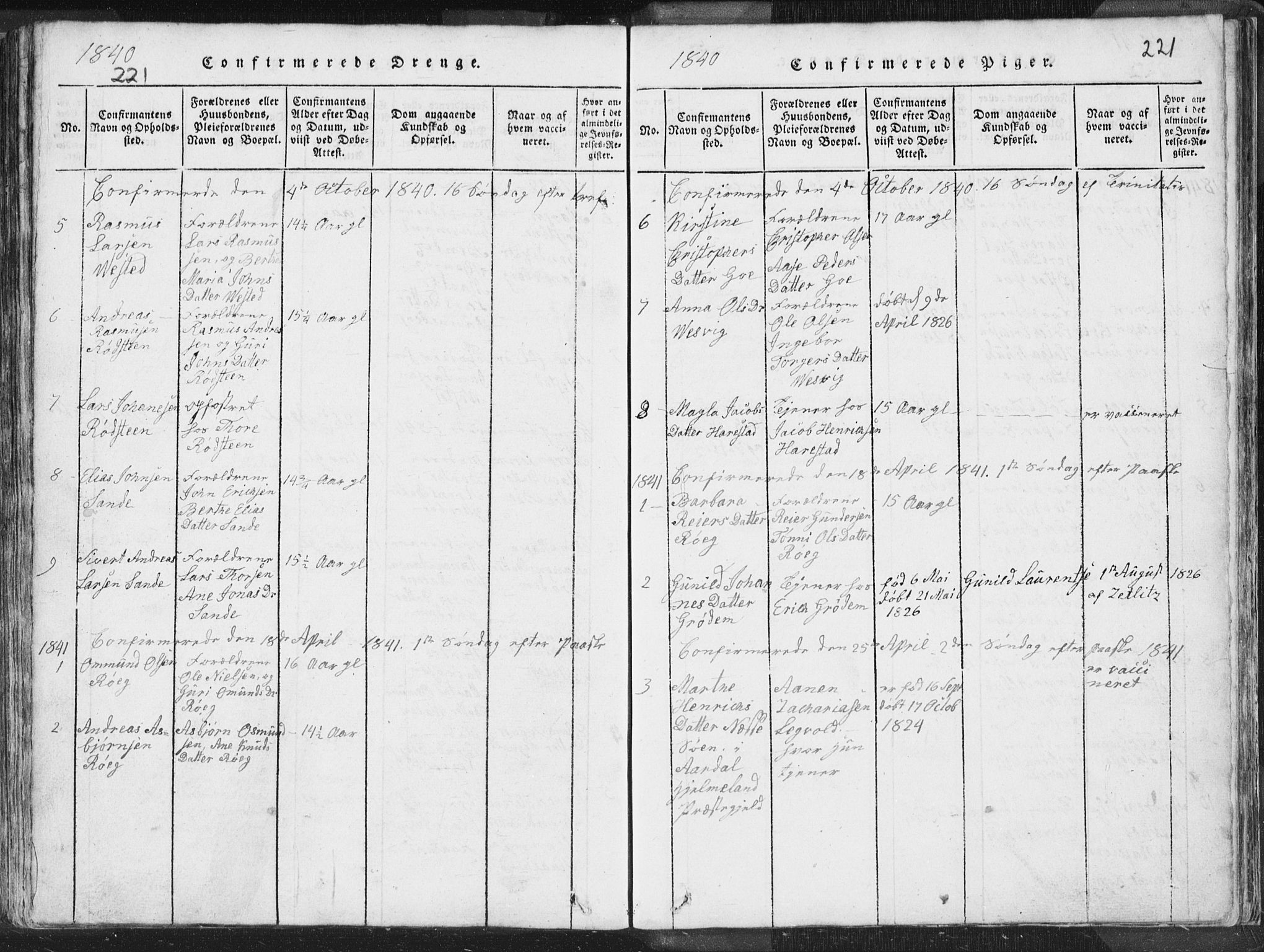 Hetland sokneprestkontor, SAST/A-101826/30/30BA/L0001: Parish register (official) no. A 1, 1816-1856, p. 221