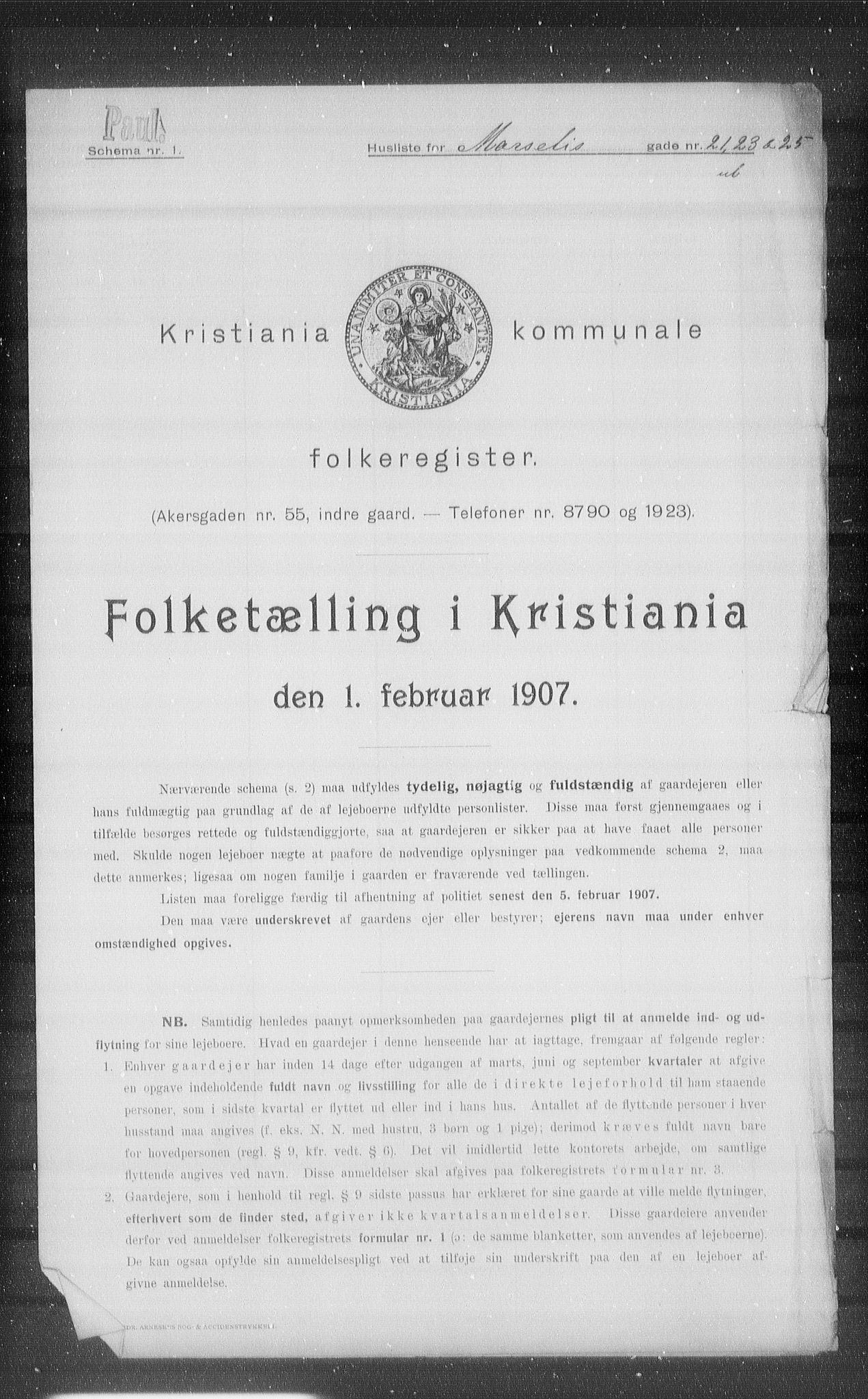 OBA, Municipal Census 1907 for Kristiania, 1907, p. 32878