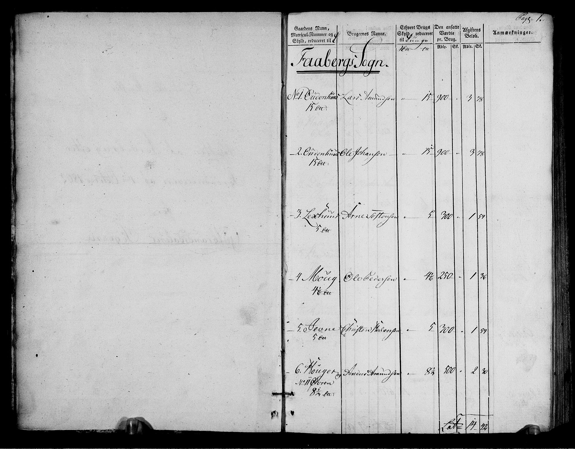 Rentekammeret inntil 1814, Realistisk ordnet avdeling, RA/EA-4070/N/Ne/Nea/L0040: Gudbrandsdalen fogderi. Oppebørselsregister, 1803-1804, p. 3