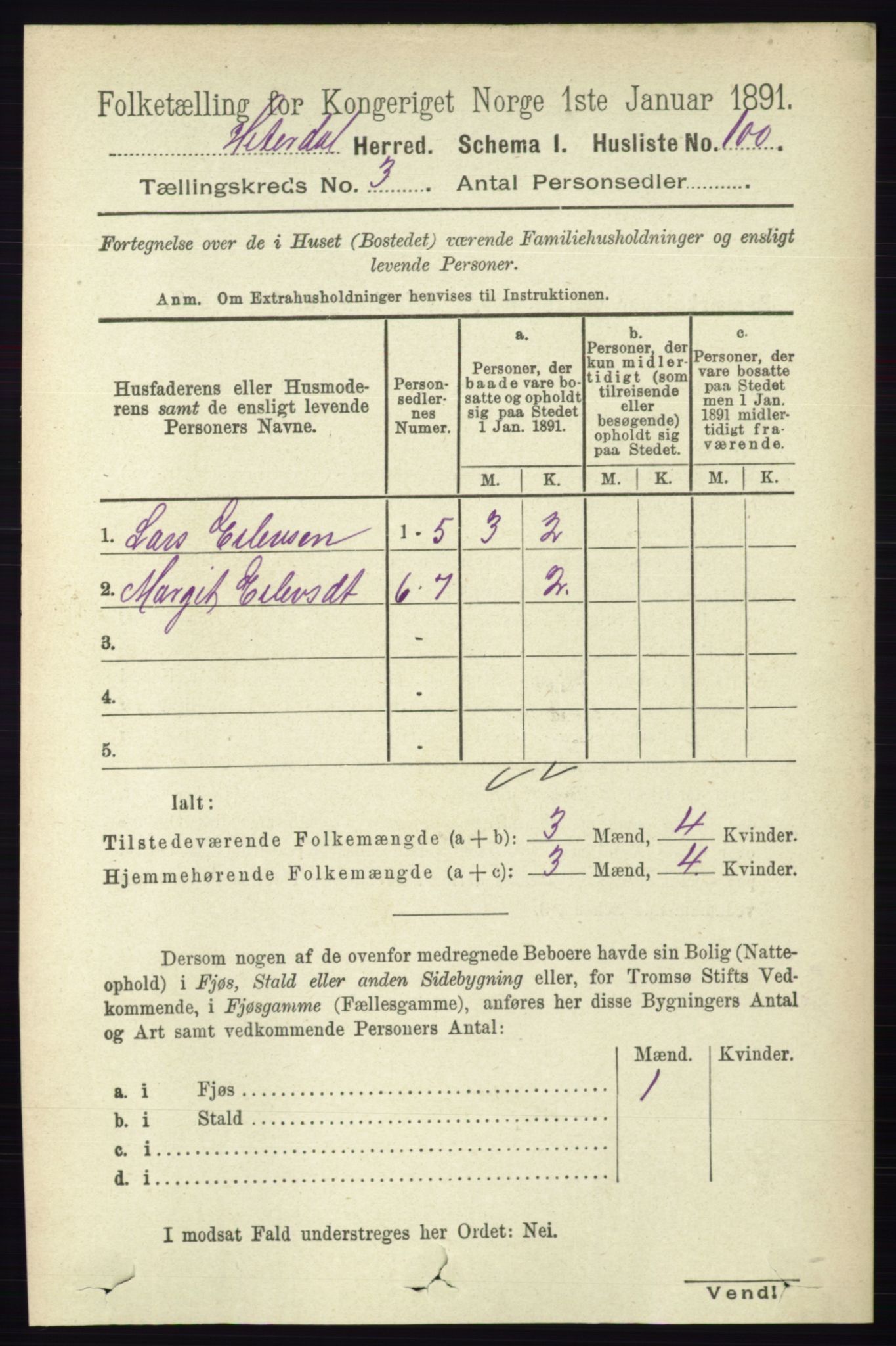 RA, 1891 census for 0823 Heddal, 1891, p. 991