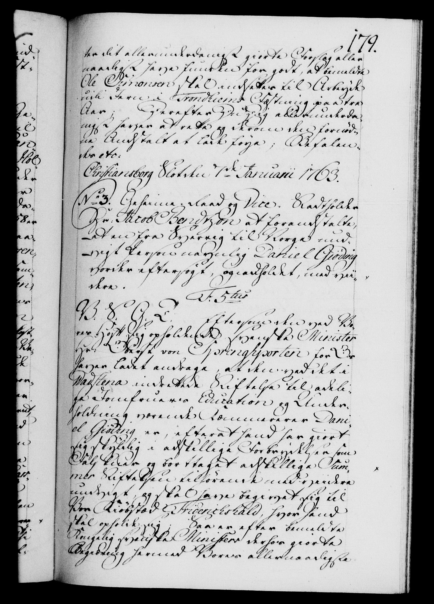 Danske Kanselli 1572-1799, RA/EA-3023/F/Fc/Fca/Fcab/L0037: Norske tegnelser, 1762-1766, p. 179a