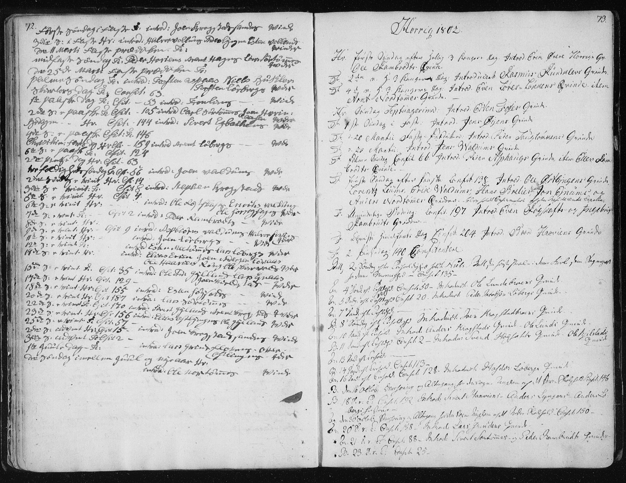 Ministerialprotokoller, klokkerbøker og fødselsregistre - Sør-Trøndelag, SAT/A-1456/687/L0993: Parish register (official) no. 687A03 /2, 1788-1815, p. 72-73