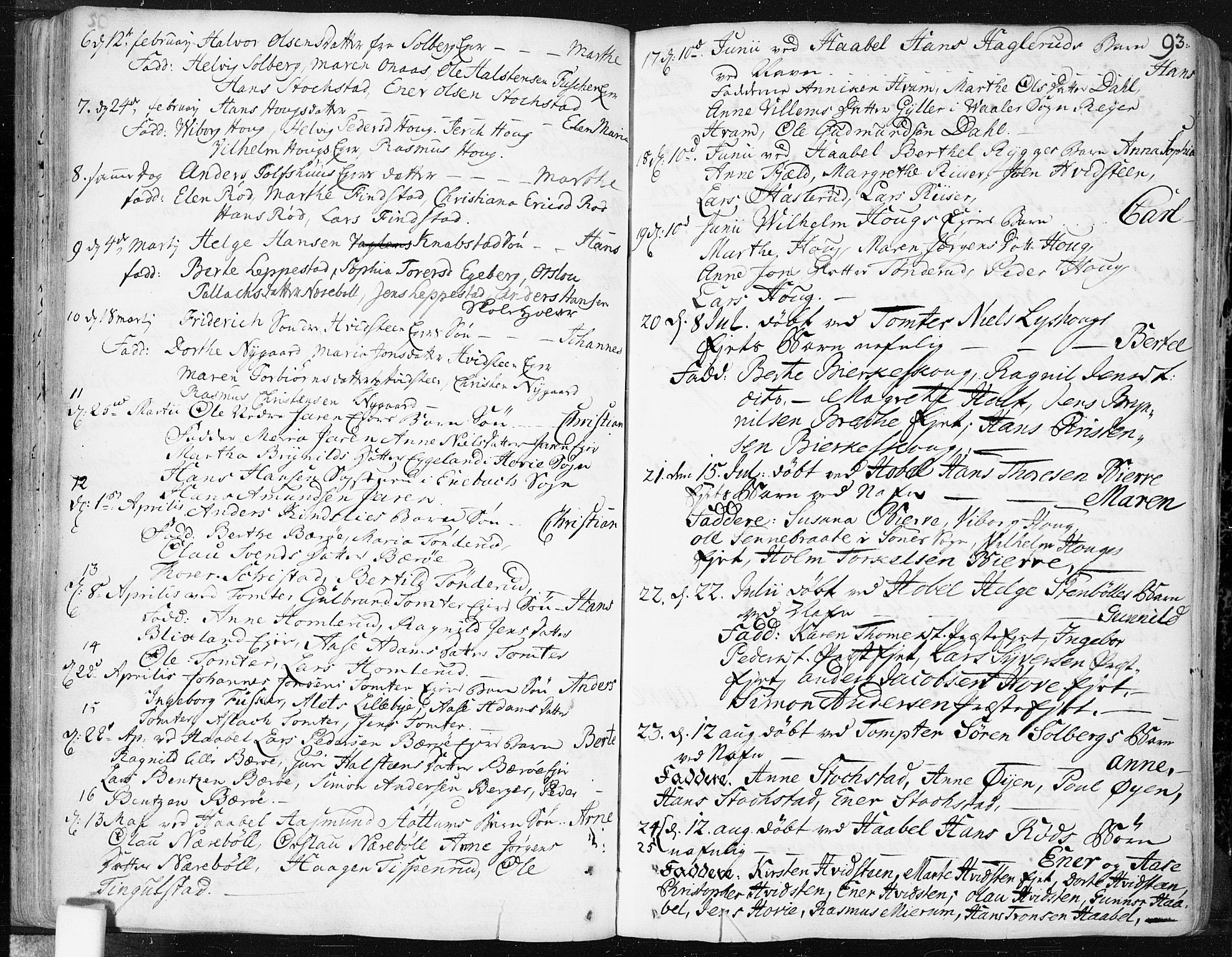 Hobøl prestekontor Kirkebøker, AV/SAO-A-2002/F/Fa/L0001: Parish register (official) no. I 1, 1733-1814, p. 93
