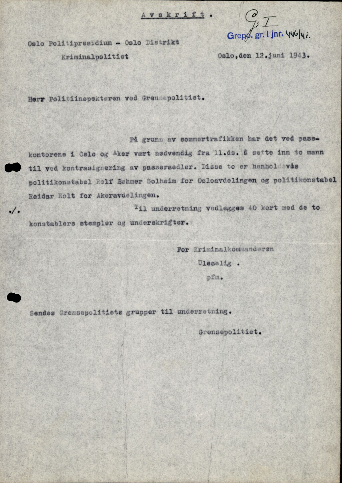 Forsvarets Overkommando. 2 kontor. Arkiv 11.4. Spredte tyske arkivsaker, AV/RA-RAFA-7031/D/Dar/Darc/L0006: BdSN, 1942-1945, p. 174