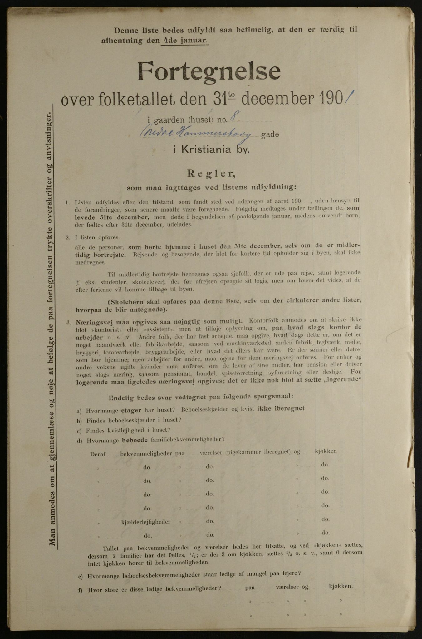 OBA, Municipal Census 1901 for Kristiania, 1901, p. 10618