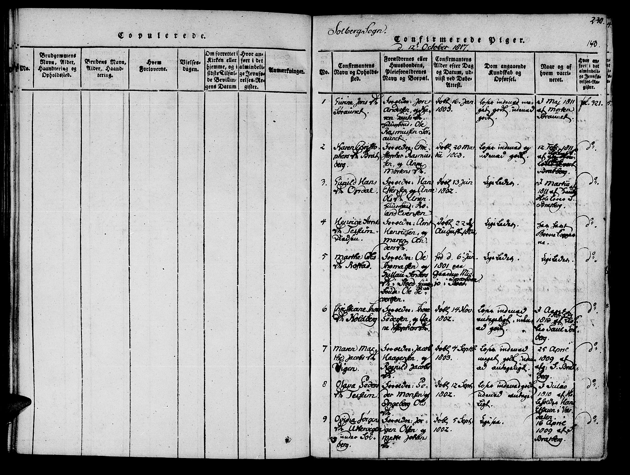 Ministerialprotokoller, klokkerbøker og fødselsregistre - Nord-Trøndelag, SAT/A-1458/741/L0387: Parish register (official) no. 741A03 /1, 1817-1822, p. 140