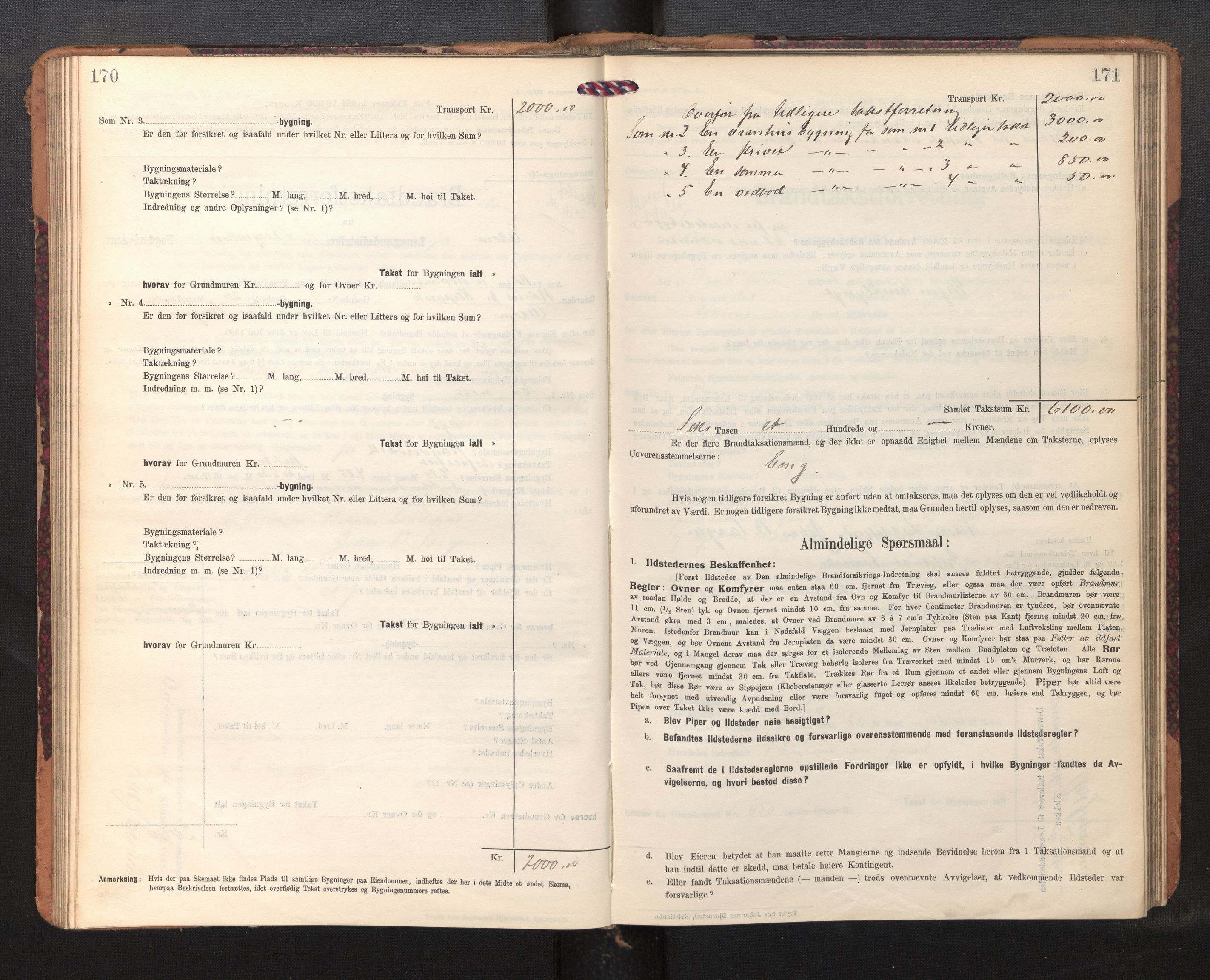 Lensmannen i Askøy, AV/SAB-A-31001/0012/L0007: Branntakstprotokoll, skjematakst, 1910-1919, p. 170-171