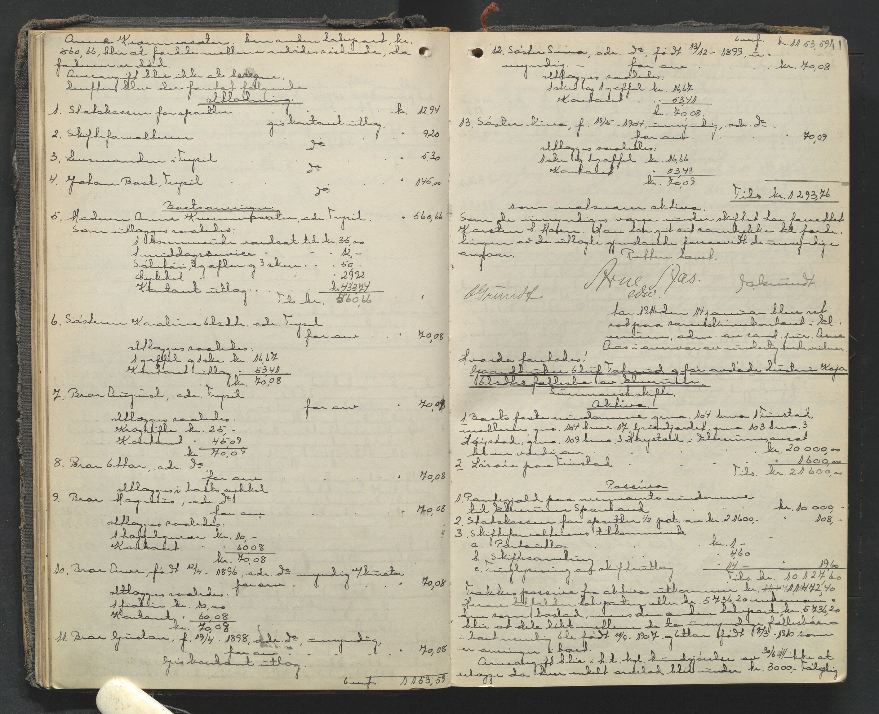 Sør-Østerdal sorenskriveri, AV/SAH-TING-018/J/Jc/L0006: Skifteutlodningsprotokoller, 1915-1929, p. 40b-41a