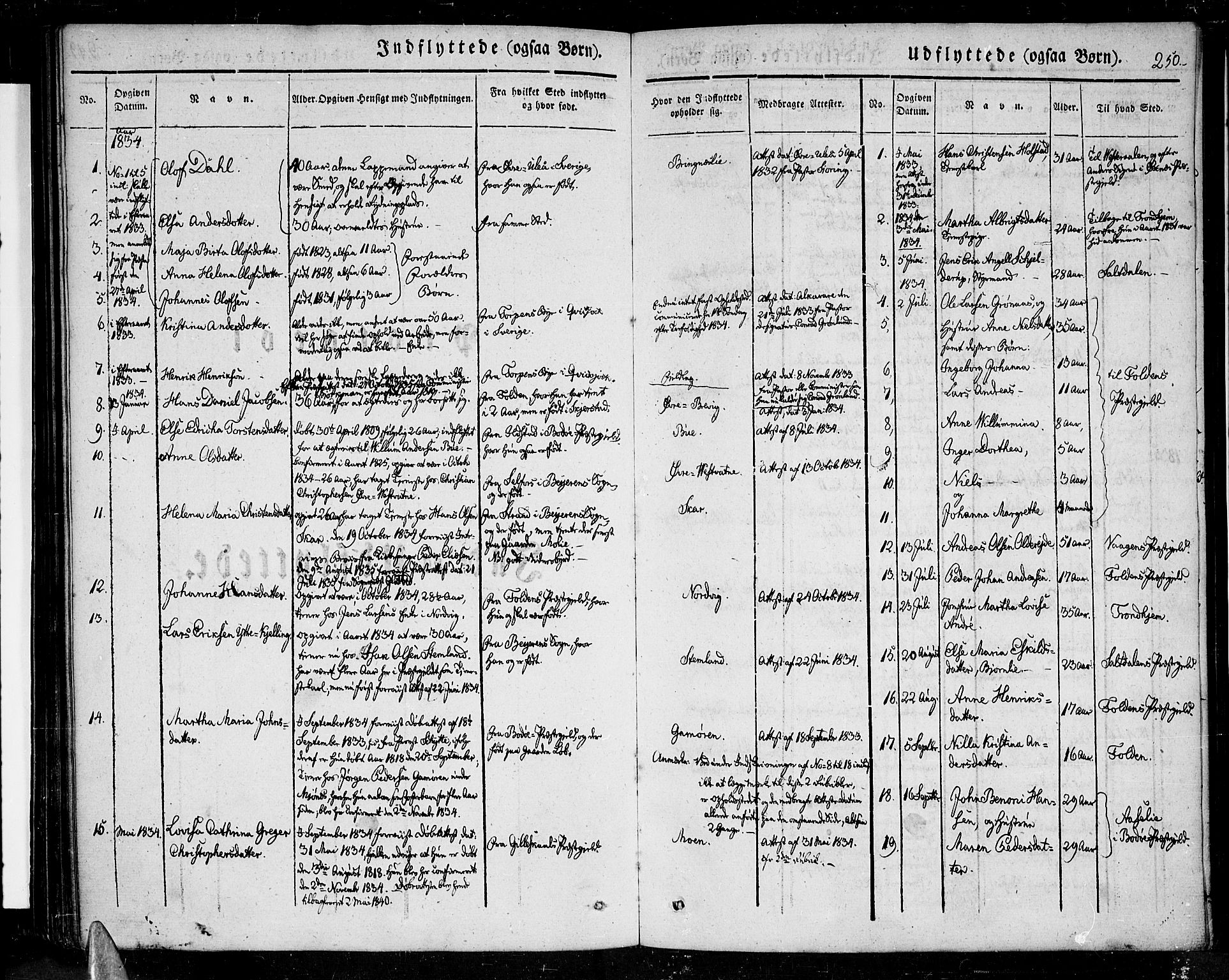 Ministerialprotokoller, klokkerbøker og fødselsregistre - Nordland, AV/SAT-A-1459/852/L0737: Parish register (official) no. 852A07, 1833-1849, p. 250