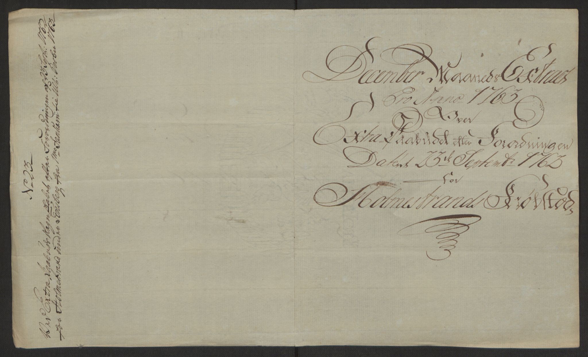 Rentekammeret inntil 1814, Reviderte regnskaper, Byregnskaper, AV/RA-EA-4066/R/Rh/L0163/0001: [H4] Kontribusjonsregnskap / Ekstraskatt, Holmestrand, 1762-1772, p. 85