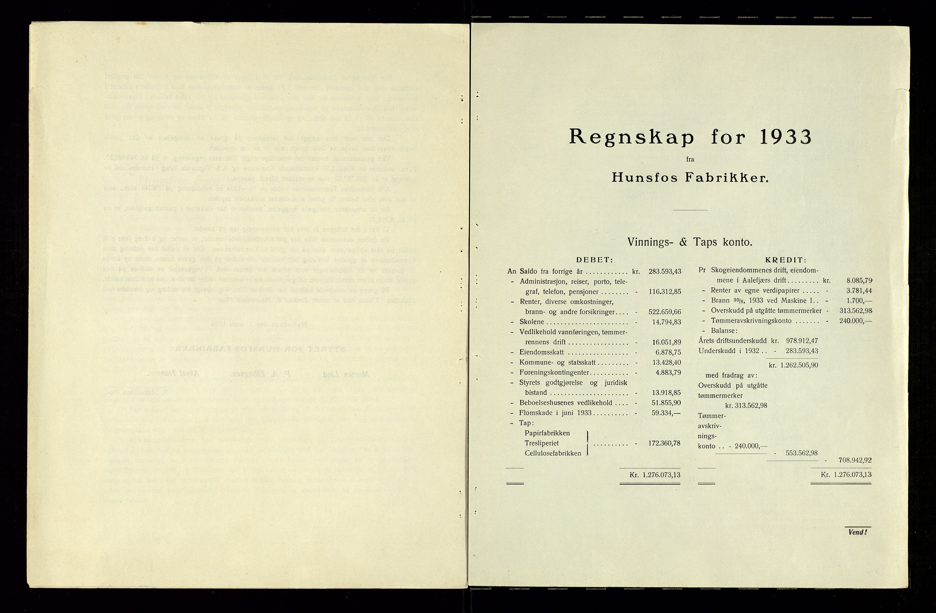 Hunsfos fabrikker, AV/SAK-D/1440/01/L0001/0003: Vedtekter, anmeldelser og årsberetninger / Årsberetninger og regnskap, 1918-1989, p. 67