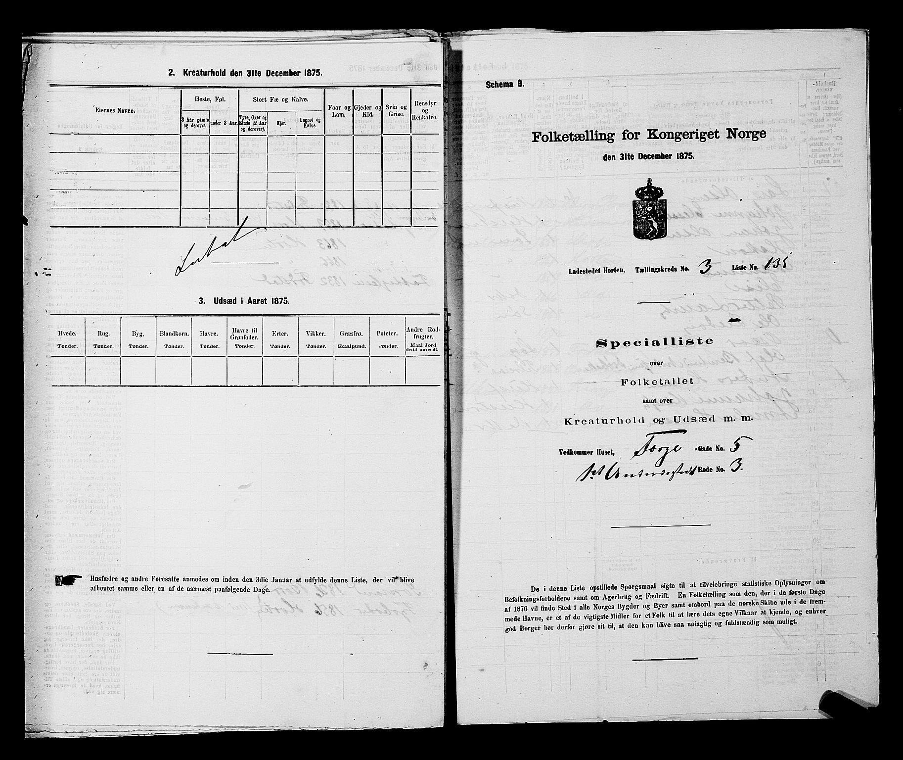 SAKO, 1875 census for 0703P Horten, 1875, p. 320