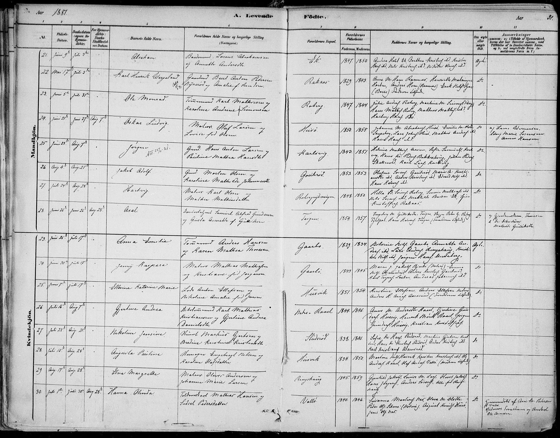 Sem kirkebøker, SAKO/A-5/F/Fb/L0004: Parish register (official) no. II 4, 1878-1891, p. 31