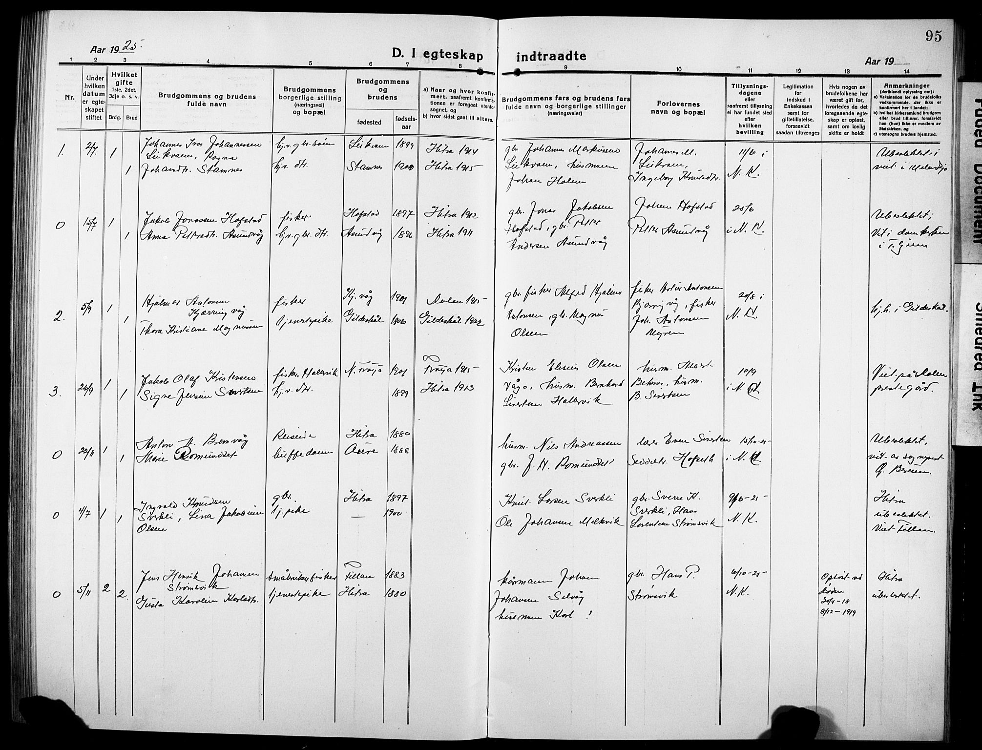 Ministerialprotokoller, klokkerbøker og fødselsregistre - Sør-Trøndelag, SAT/A-1456/634/L0543: Parish register (copy) no. 634C05, 1917-1928, p. 95