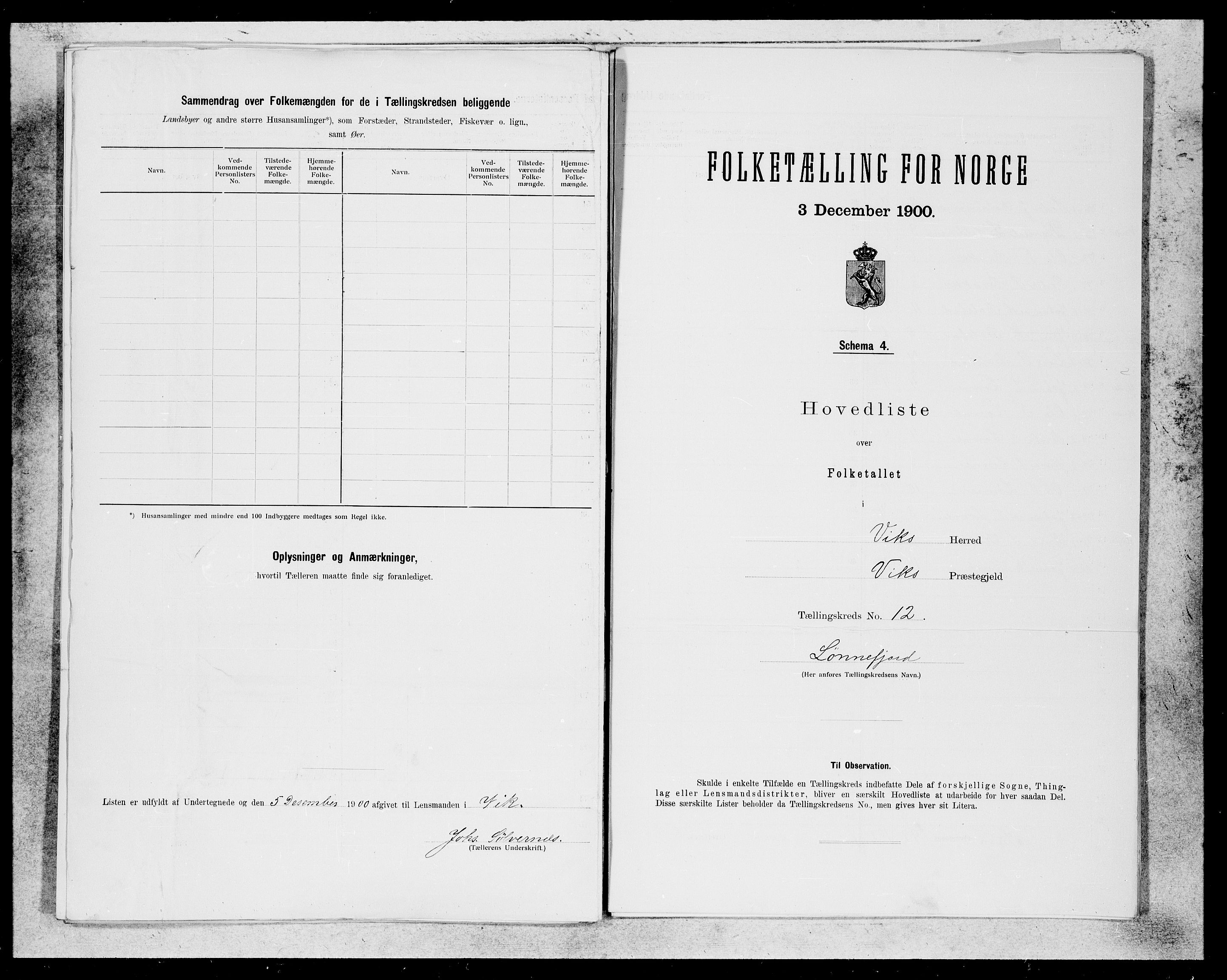 SAB, 1900 census for Vik, 1900, p. 25