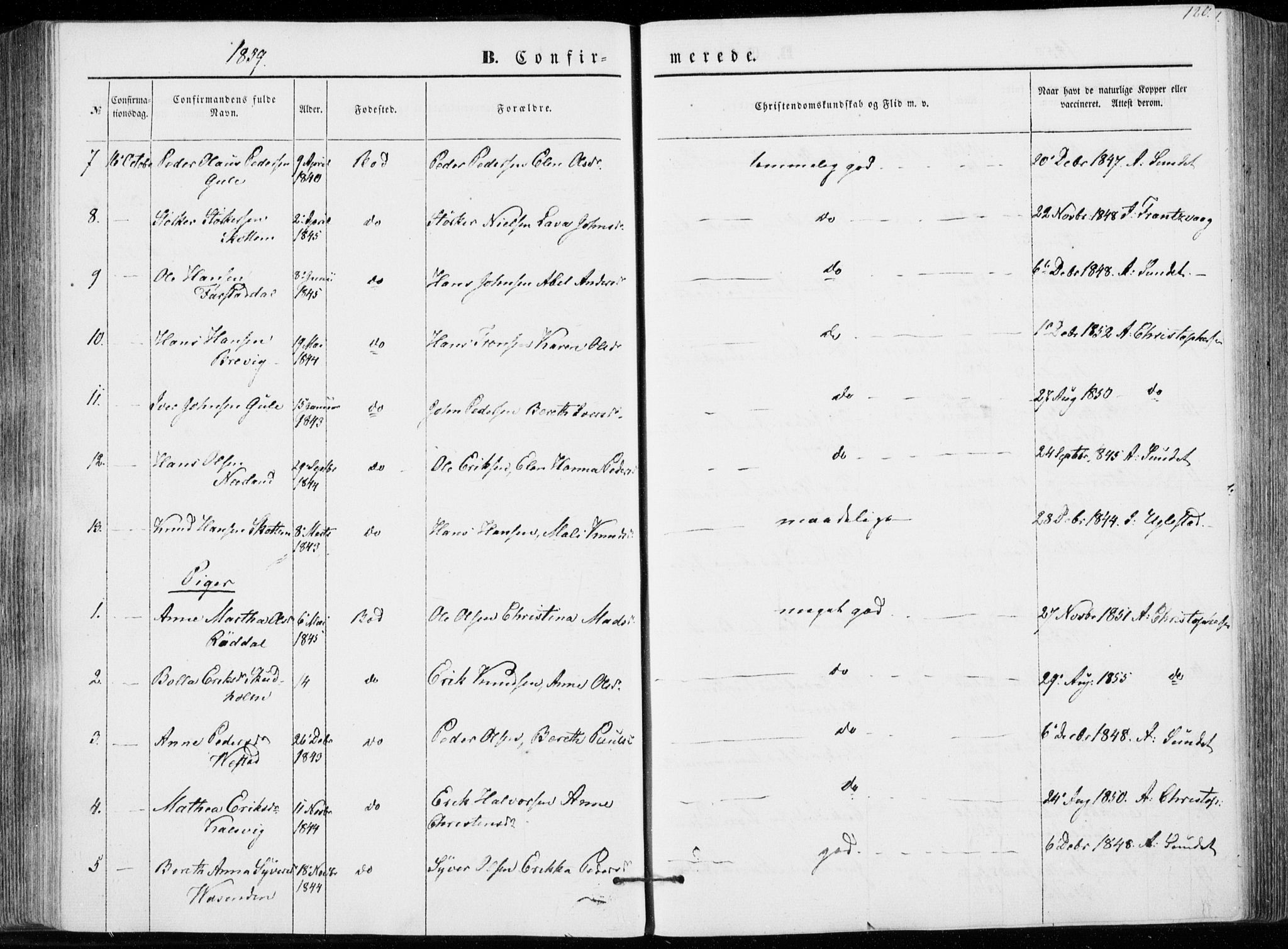 Ministerialprotokoller, klokkerbøker og fødselsregistre - Møre og Romsdal, AV/SAT-A-1454/566/L0767: Parish register (official) no. 566A06, 1852-1868, p. 120