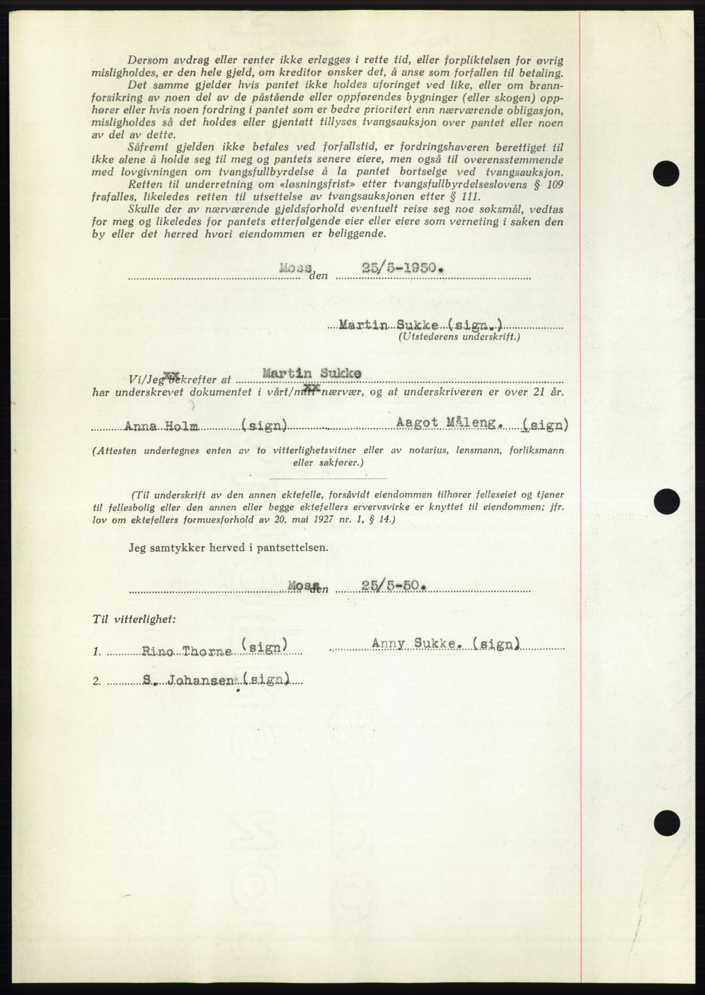 Moss sorenskriveri, AV/SAO-A-10168: Mortgage book no. B24, 1950-1950, Diary no: : 1669/1950