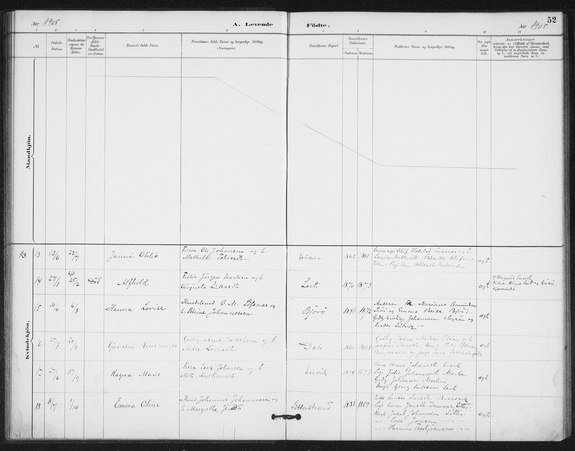 Ministerialprotokoller, klokkerbøker og fødselsregistre - Nord-Trøndelag, SAT/A-1458/772/L0603: Parish register (official) no. 772A01, 1885-1912, p. 52