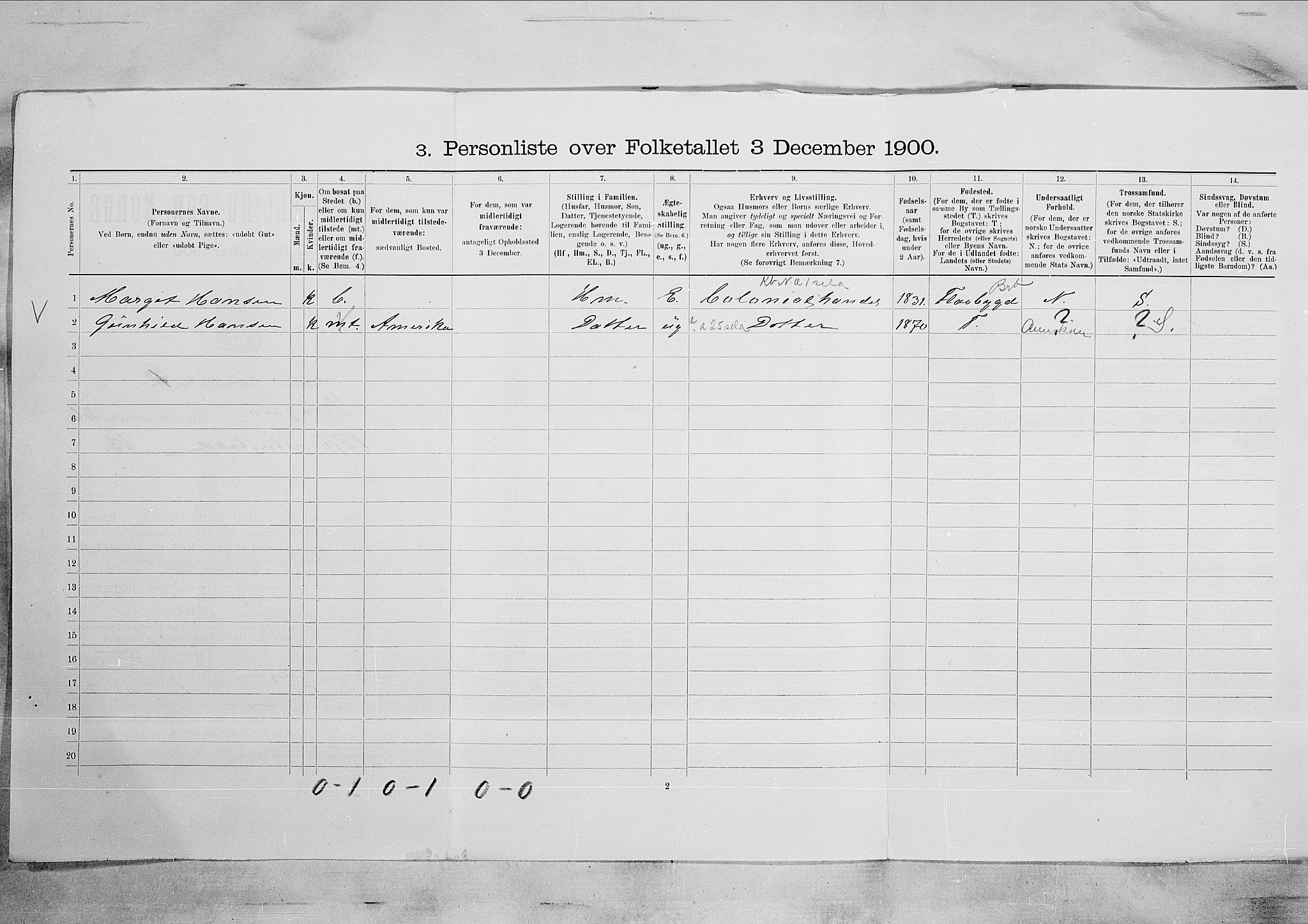 SAKO, 1900 census for Kragerø, 1900, p. 3238