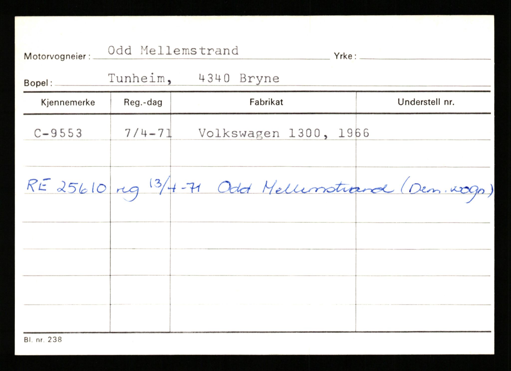 Stavanger trafikkstasjon, SAST/A-101942/0/G/L0002: Registreringsnummer: 5791 - 10405, 1930-1971, p. 2517