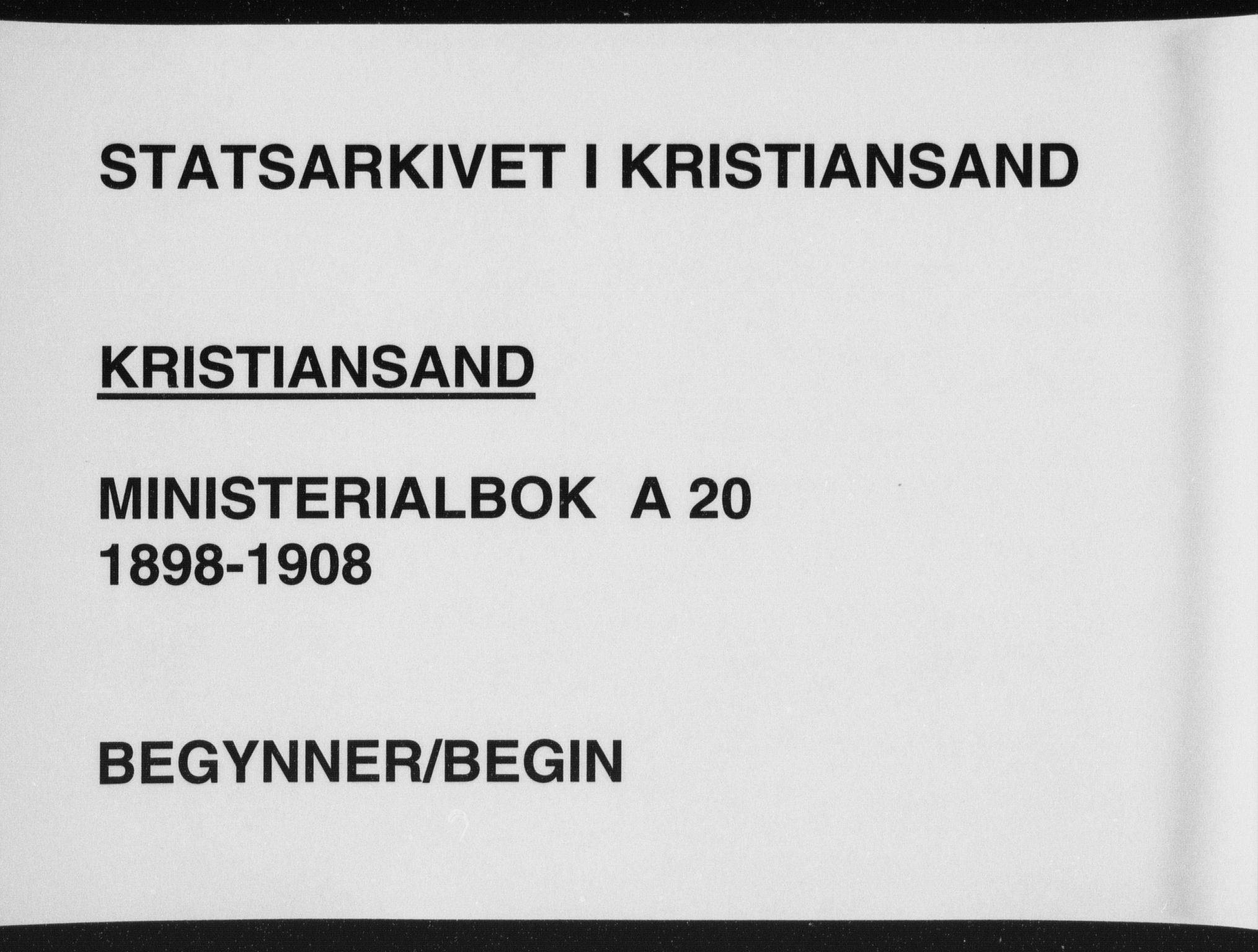 Kristiansand domprosti, SAK/1112-0006/F/Fa/L0021: Parish register (official) no. A 20, 1898-1908