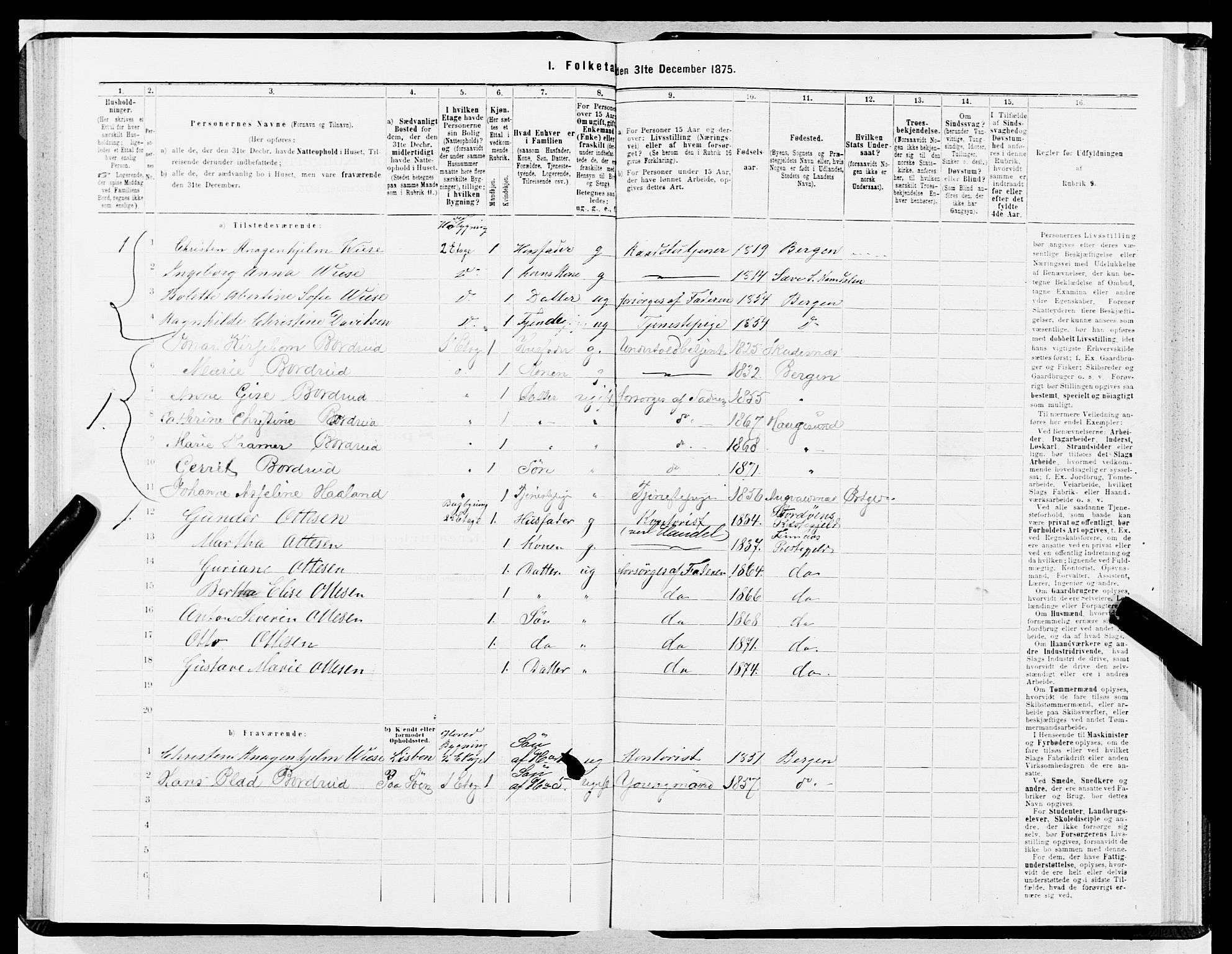 SAB, 1875 census for 1301 Bergen, 1875, p. 2434