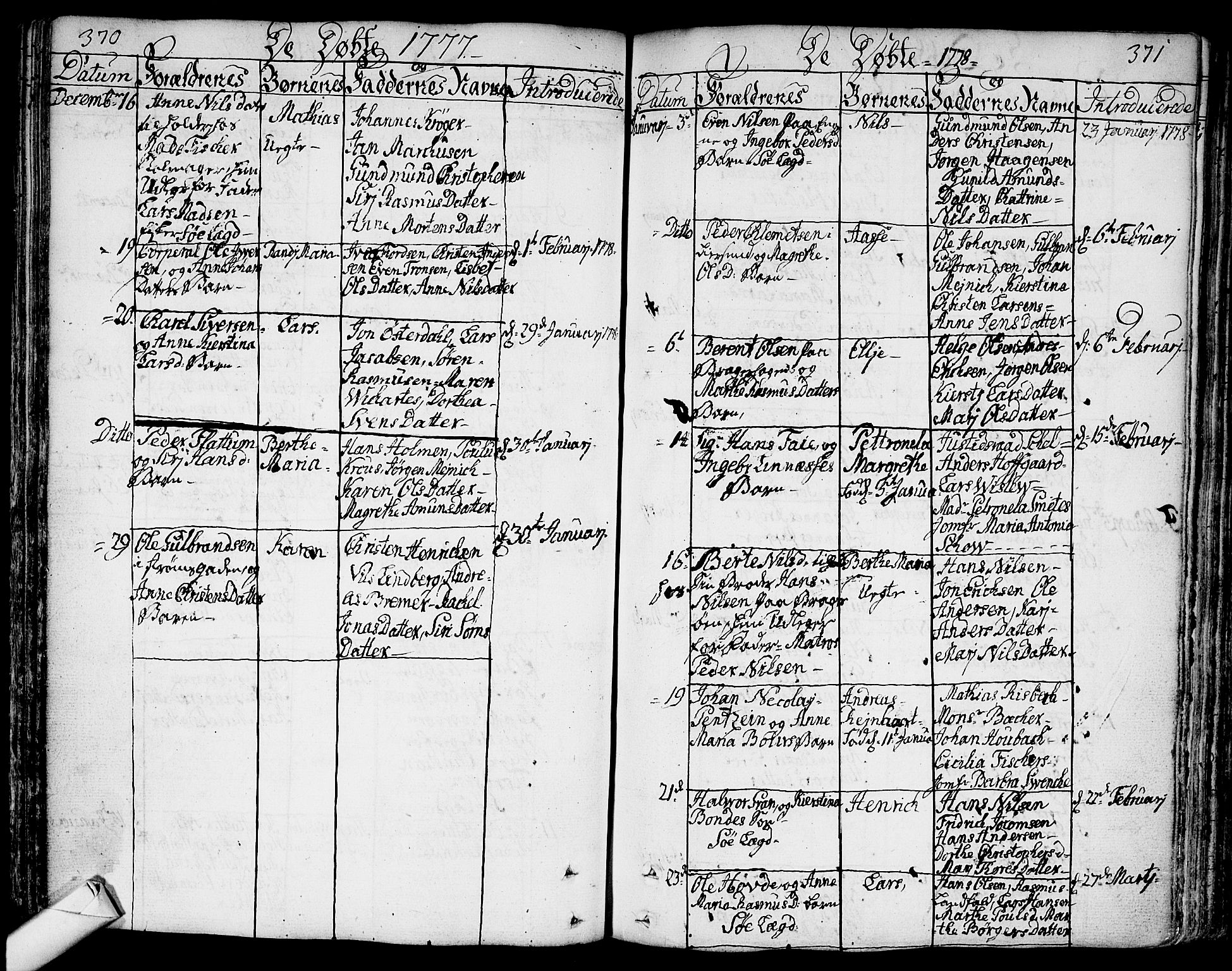 Bragernes kirkebøker, SAKO/A-6/F/Fa/L0005: Parish register (official) no. I 5, 1759-1781, p. 370-371